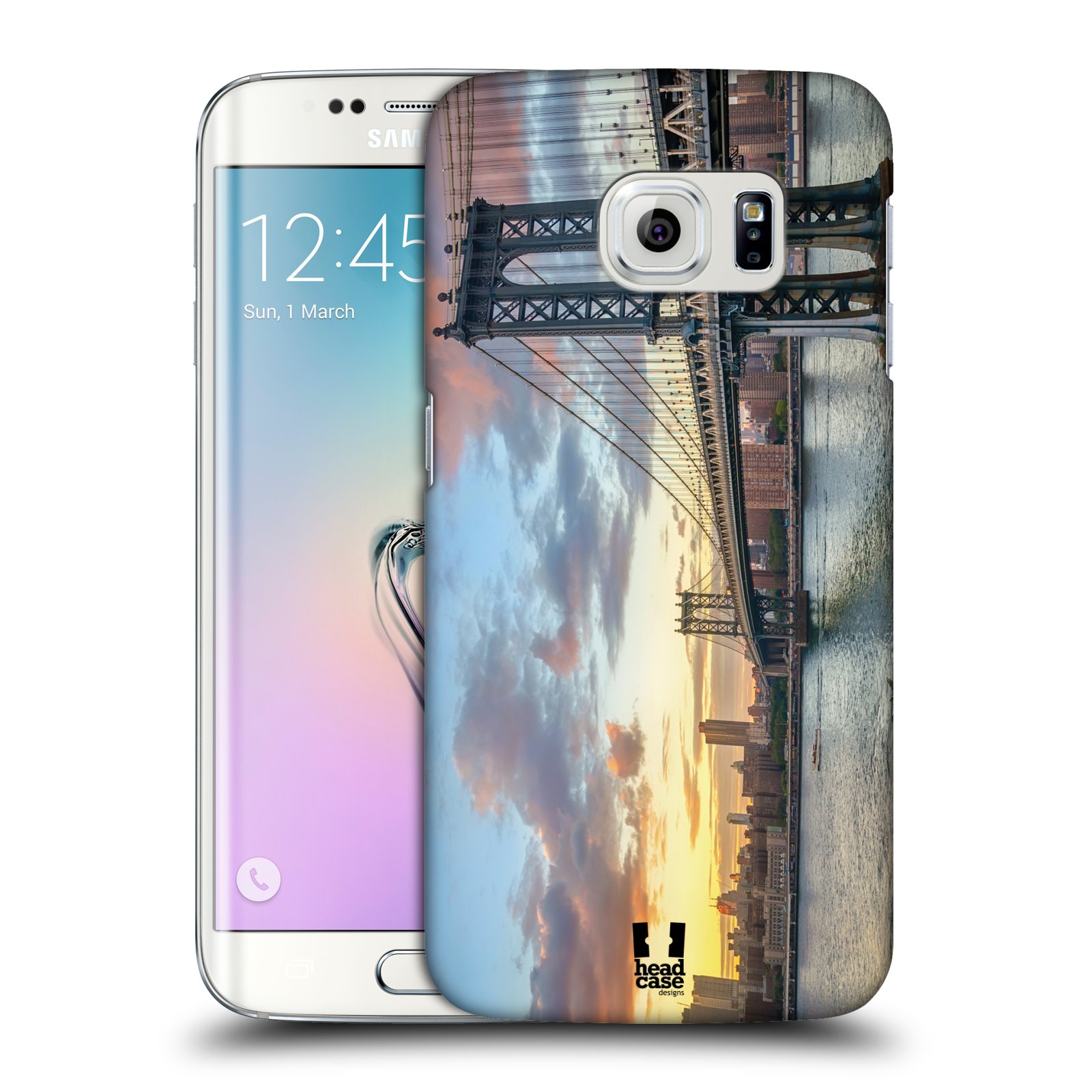 HEAD CASE plastový obal na mobil SAMSUNG Galaxy S6 EDGE (G9250, G925, G925F) vzor Panoramata měst horizontální foto MANHATTAN MOST ZÁPAD SLUNCE