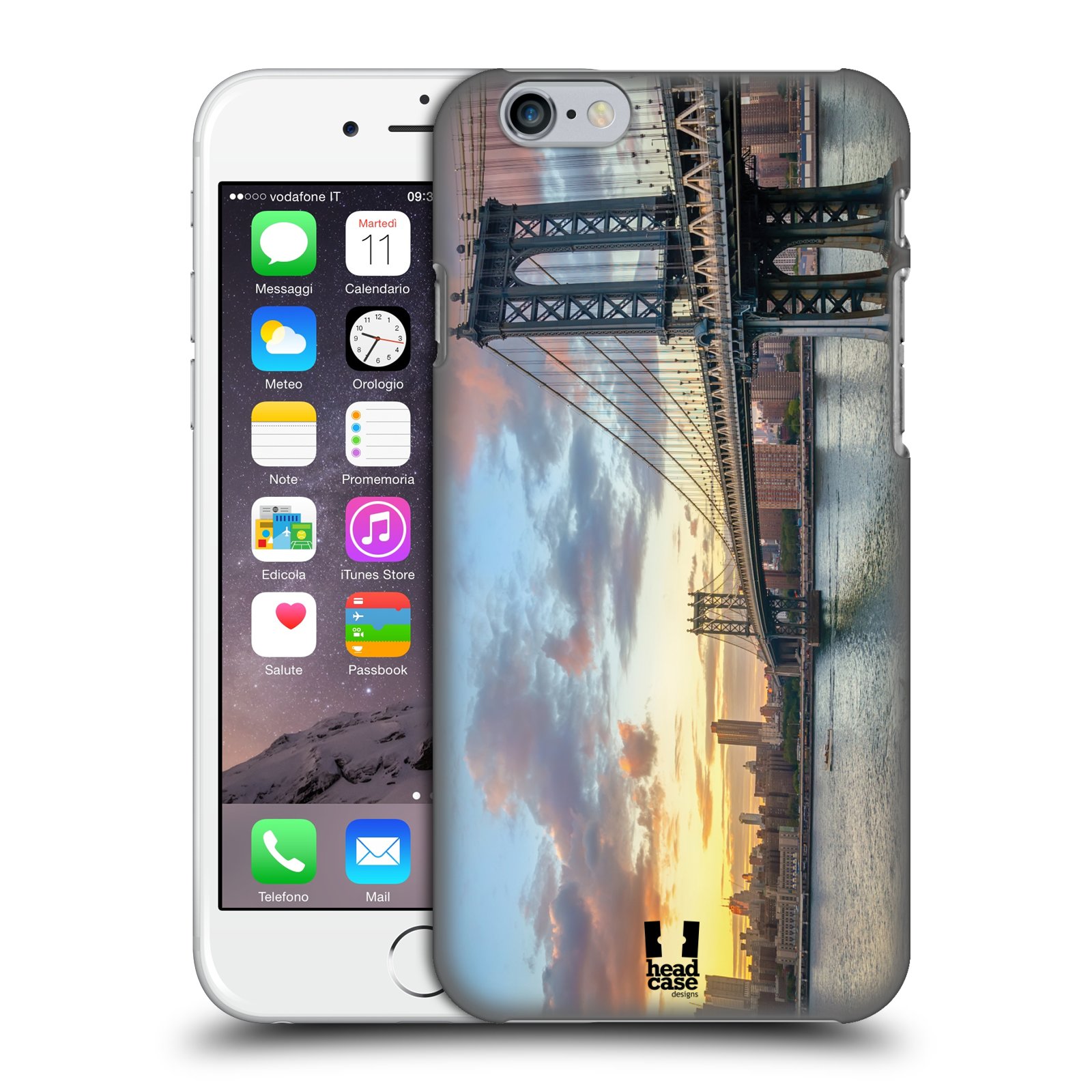 Plastové pouzdro pro mobil Apple Iphone 6/6S vzor Panoramata měst horizontální foto MANHATTAN MOST ZÁPAD SLUNCE