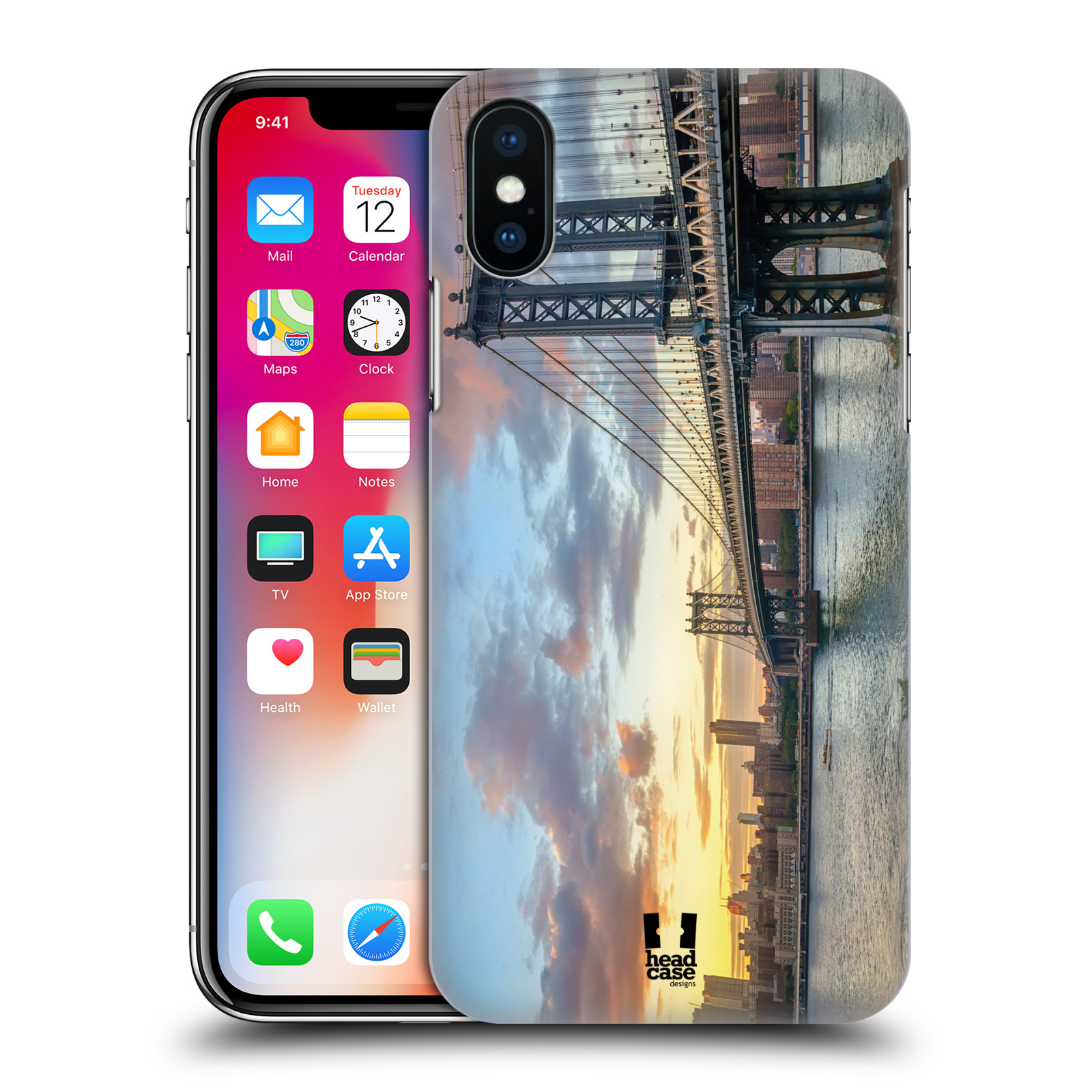 HEAD CASE plastový obal na mobil Apple Iphone X / XS vzor Panoramata měst horizontální foto MANHATTAN MOST ZÁPAD SLUNCE