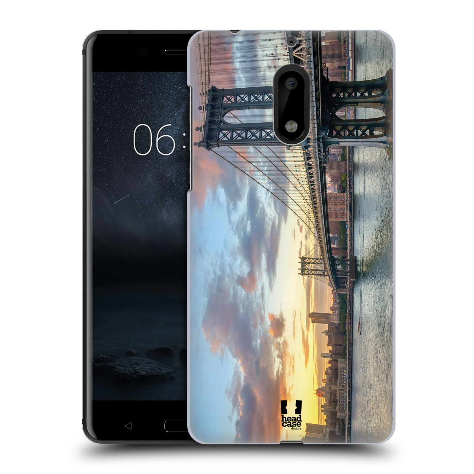 HEAD CASE plastový obal na mobil Nokia 6 vzor Panoramata měst horizontální foto MANHATTAN MOST ZÁPAD SLUNCE
