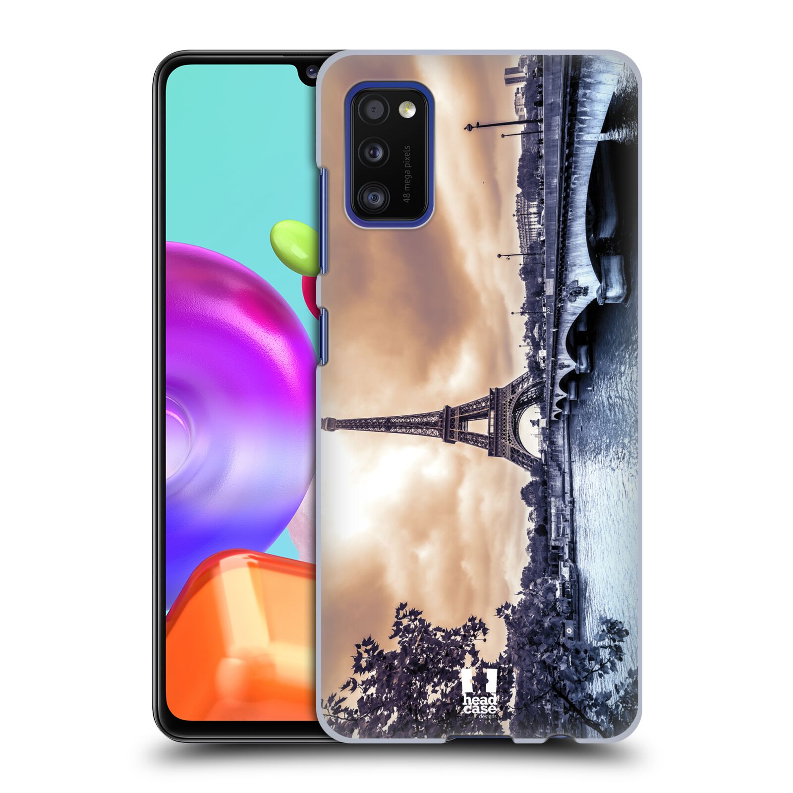 Zadní kryt na mobil Samsung Galaxy A41 vzor Panoramata měst horizontální foto DEŠTIVÝ DEN V PAŘÍŽI, FRANCIE