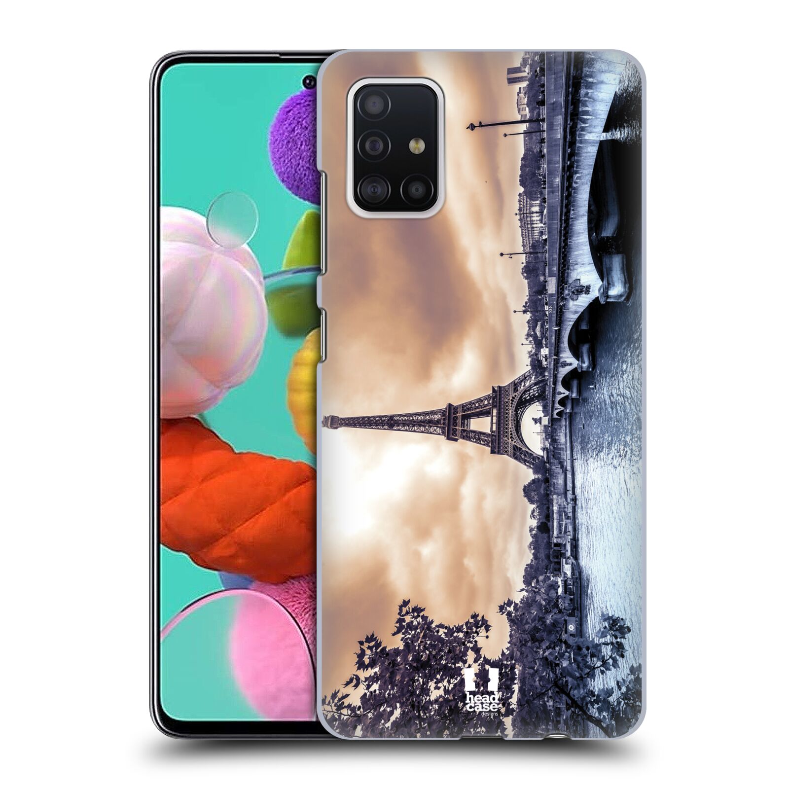 Pouzdro na mobil Samsung Galaxy A51 - HEAD CASE - vzor Panoramata měst horizontální foto DEŠTIVÝ DEN V PAŘÍŽI, FRANCIE