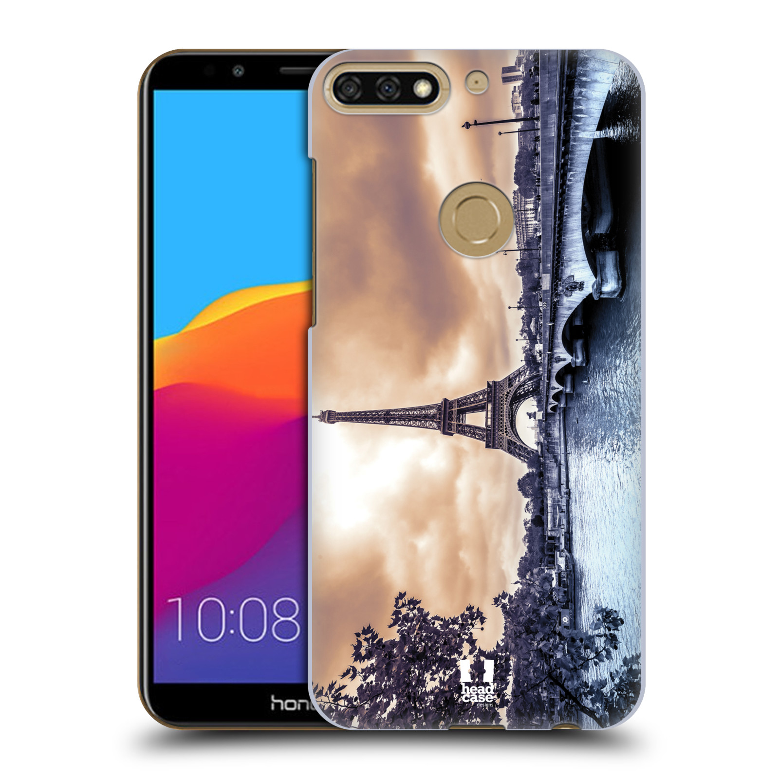 HEAD CASE plastový obal na mobil Honor 7c vzor Panoramata měst horizontální foto DEŠTIVÝ DEN V PAŘÍŽI, FRANCIE