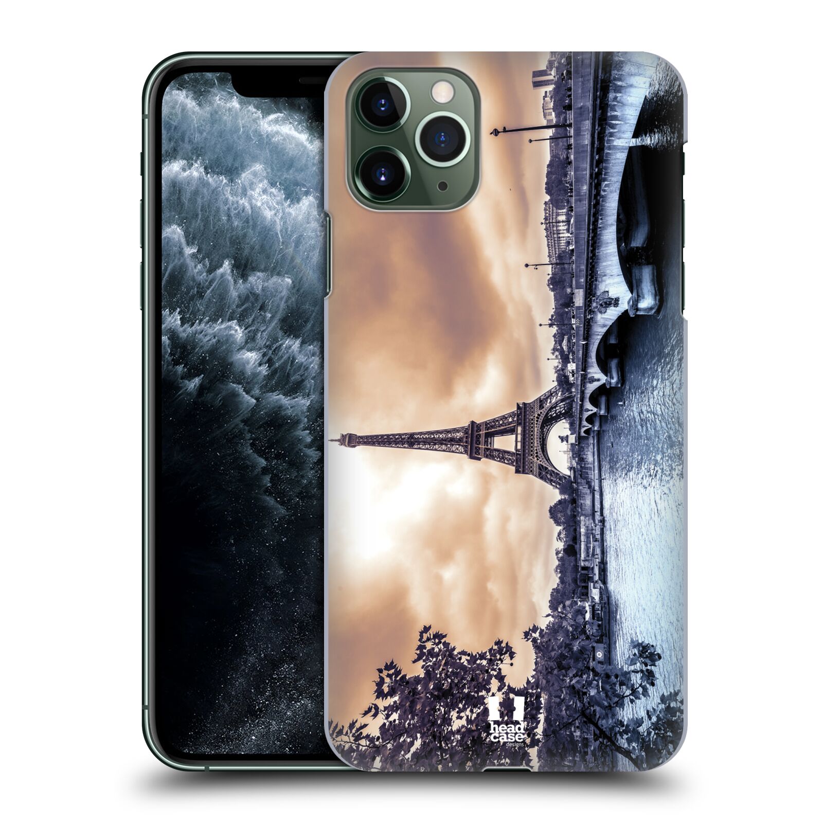 Pouzdro na mobil Apple Iphone 11 PRO MAX - HEAD CASE - vzor Panoramata měst horizontální foto DEŠTIVÝ DEN V PAŘÍŽI, FRANCIE