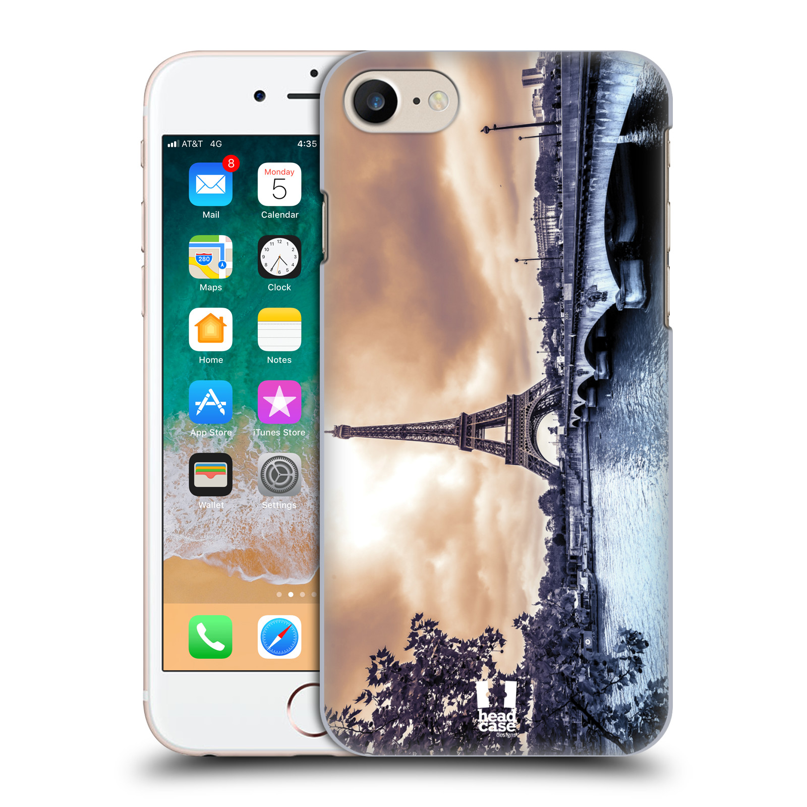 Plastové pouzdro pro mobil Apple Iphone 7/8/SE 2020 vzor Panoramata měst horizontální foto DEŠTIVÝ DEN V PAŘÍŽI, FRANCIE