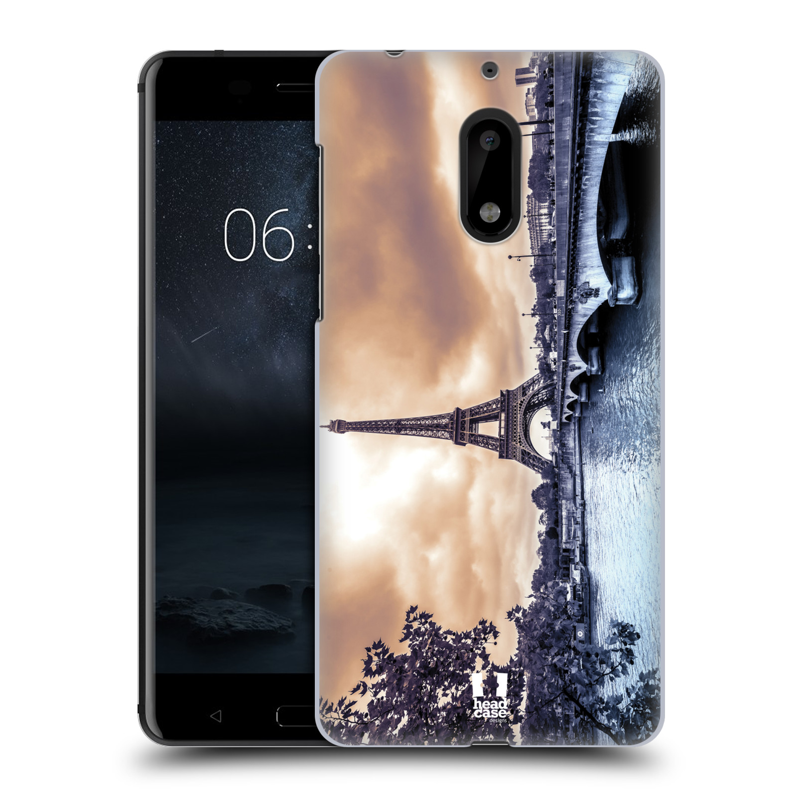 HEAD CASE plastový obal na mobil Nokia 6 vzor Panoramata měst horizontální foto DEŠTIVÝ DEN V PAŘÍŽI, FRANCIE