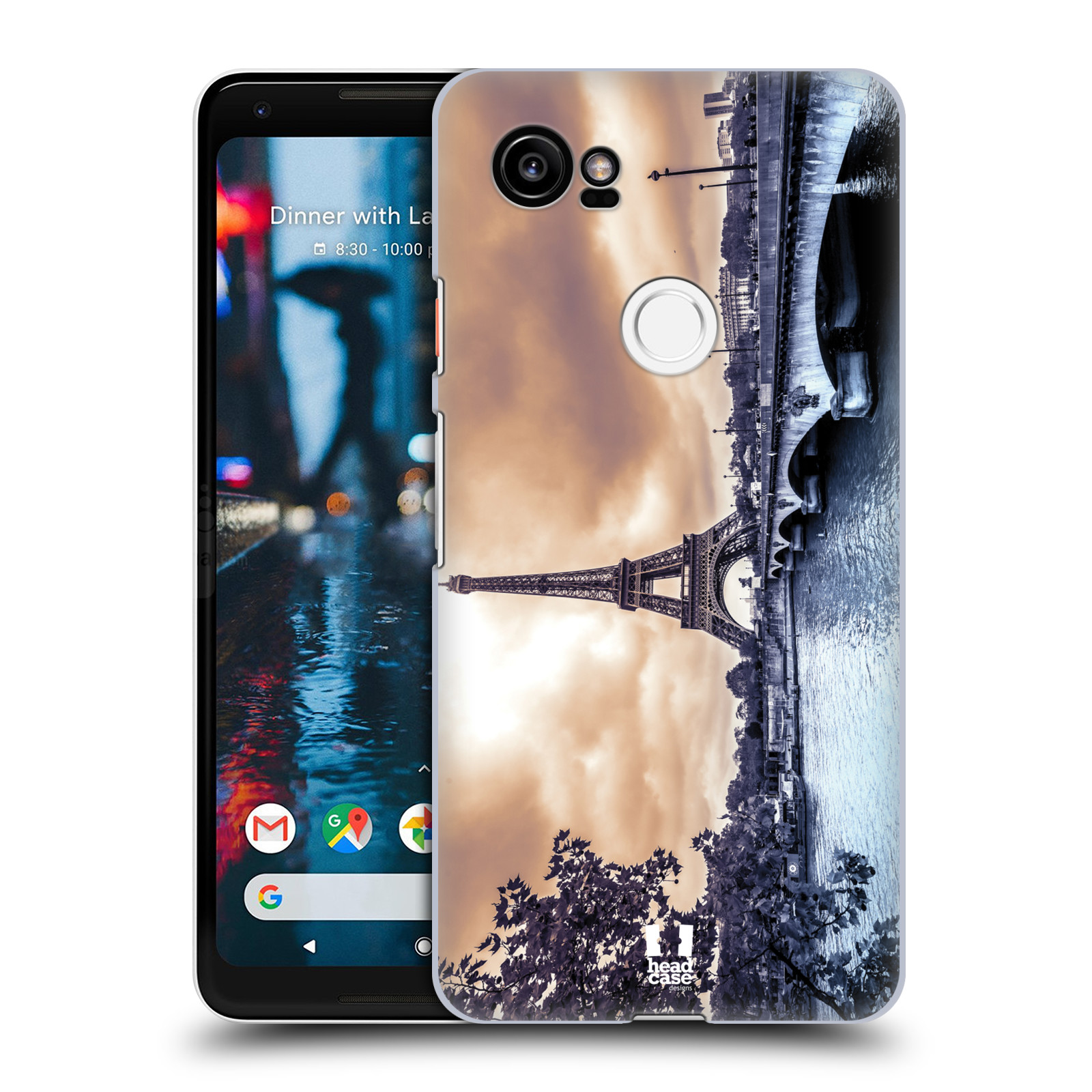 HEAD CASE plastový obal na mobil Google Pixel 2 XL vzor Panoramata měst horizontální foto DEŠTIVÝ DEN V PAŘÍŽI, FRANCIE