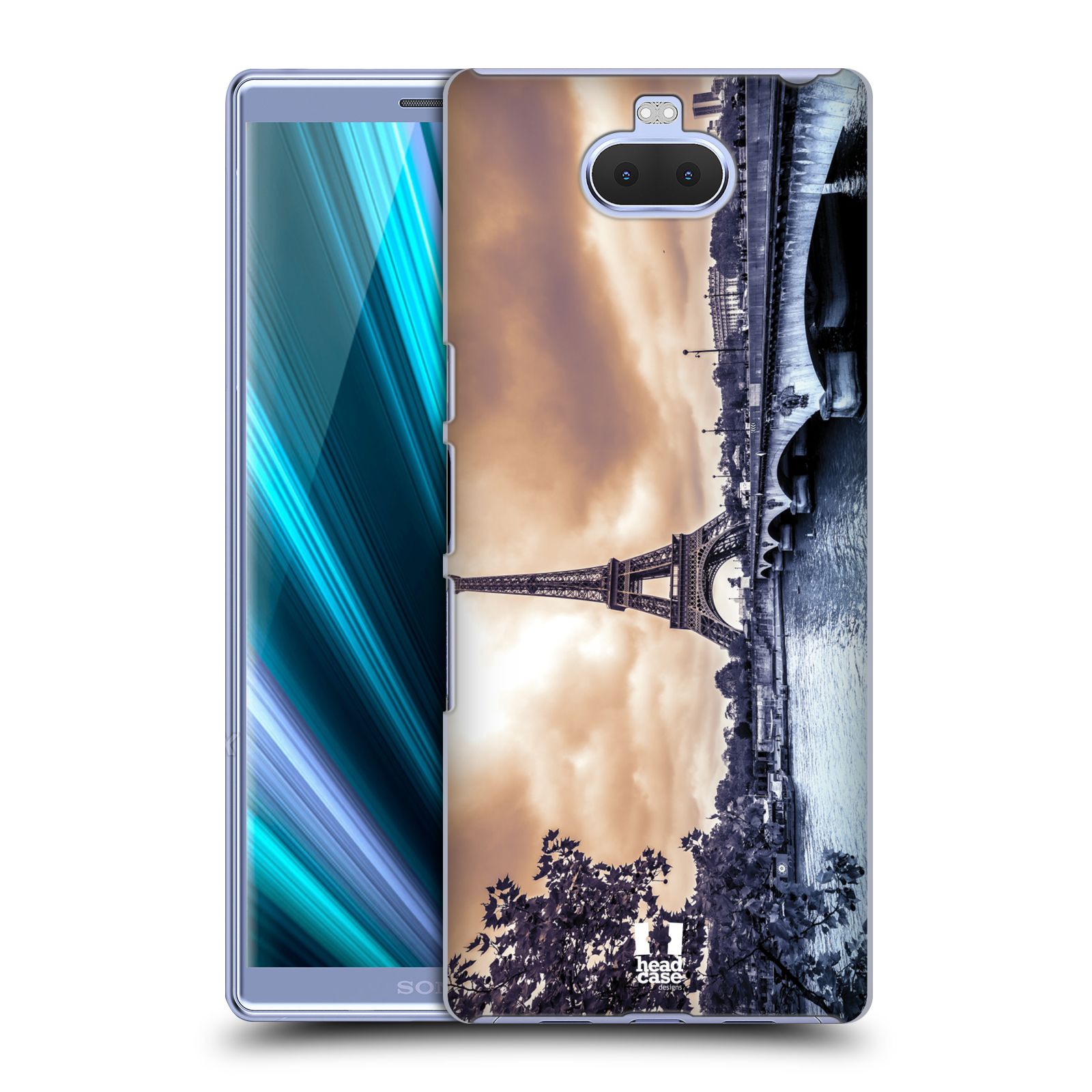 Pouzdro na mobil Sony Xperia 10 - Head Case - vzor Panoramata měst horizontální foto DEŠTIVÝ DEN V PAŘÍŽI, FRANCIE