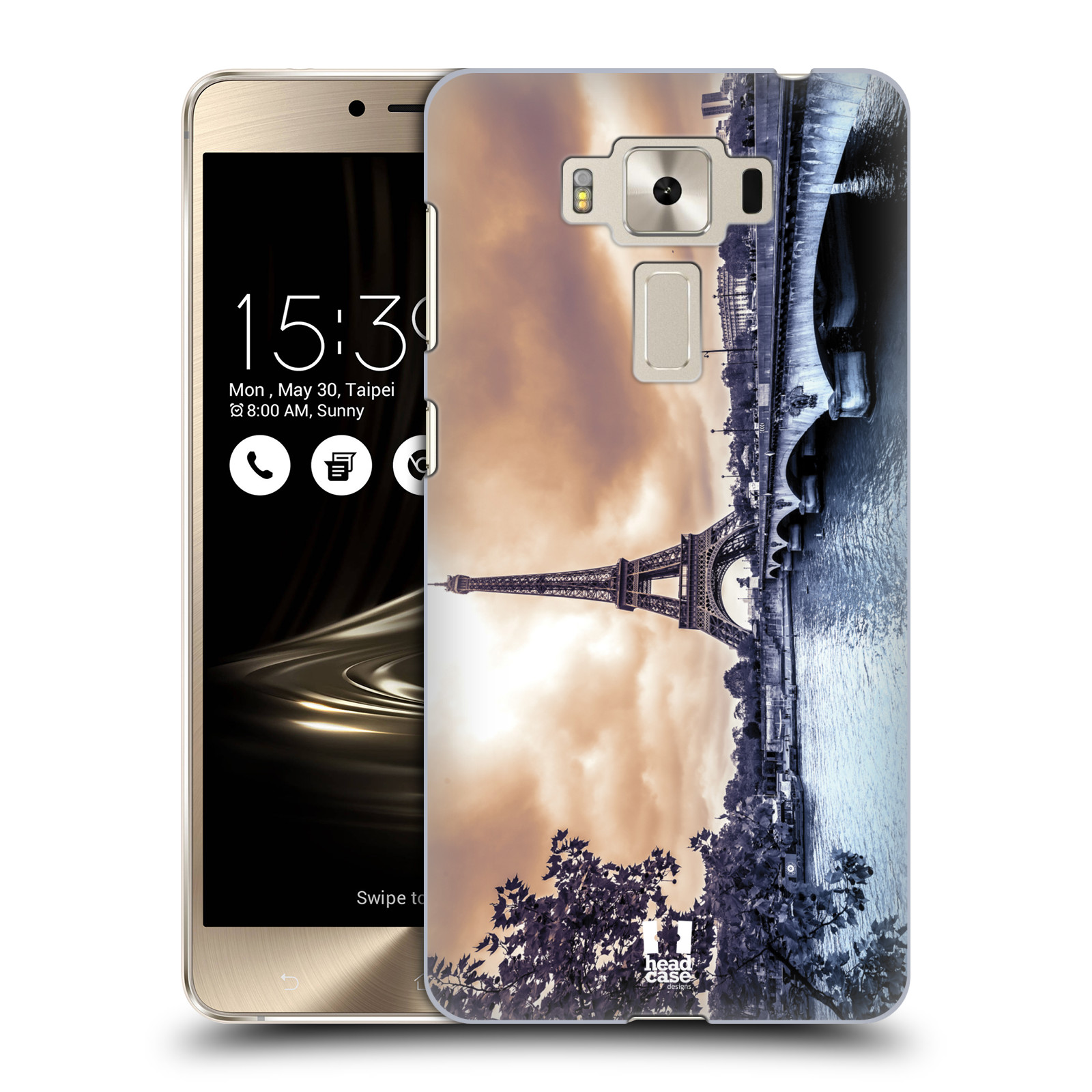 HEAD CASE plastový obal na mobil Asus Zenfone 3 DELUXE ZS550KL vzor Panoramata měst horizontální foto DEŠTIVÝ DEN V PAŘÍŽI, FRANCIE
