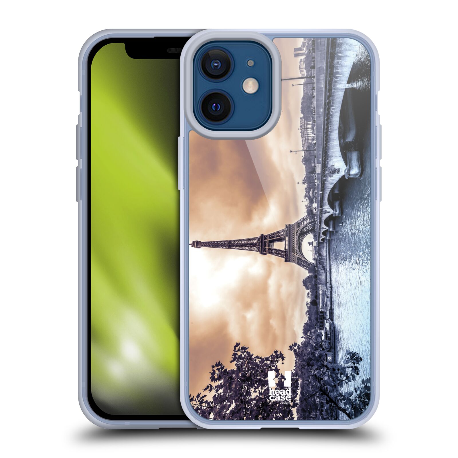 Plastový obal na mobil Apple Iphone 12 MINI vzor Panoramata měst horizontální foto DEŠTIVÝ DEN V PAŘÍŽI, FRANCIE