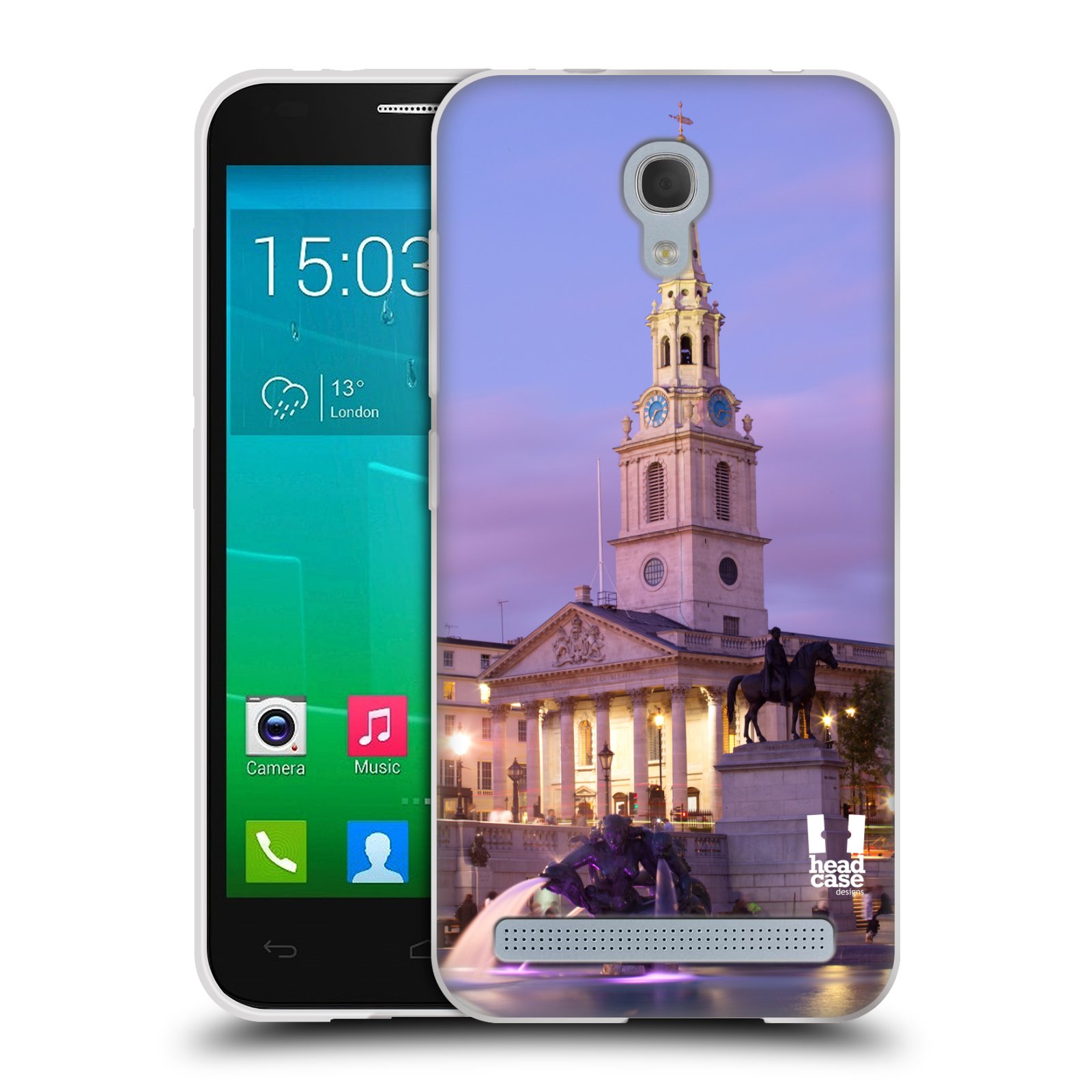 HEAD CASE silikonový obal na mobil Alcatel Idol 2 MINI S 6036Y vzor Města foto náměstí ANGLIE, LONDÝN, TRAFALGAR VĚŽ HODINY
