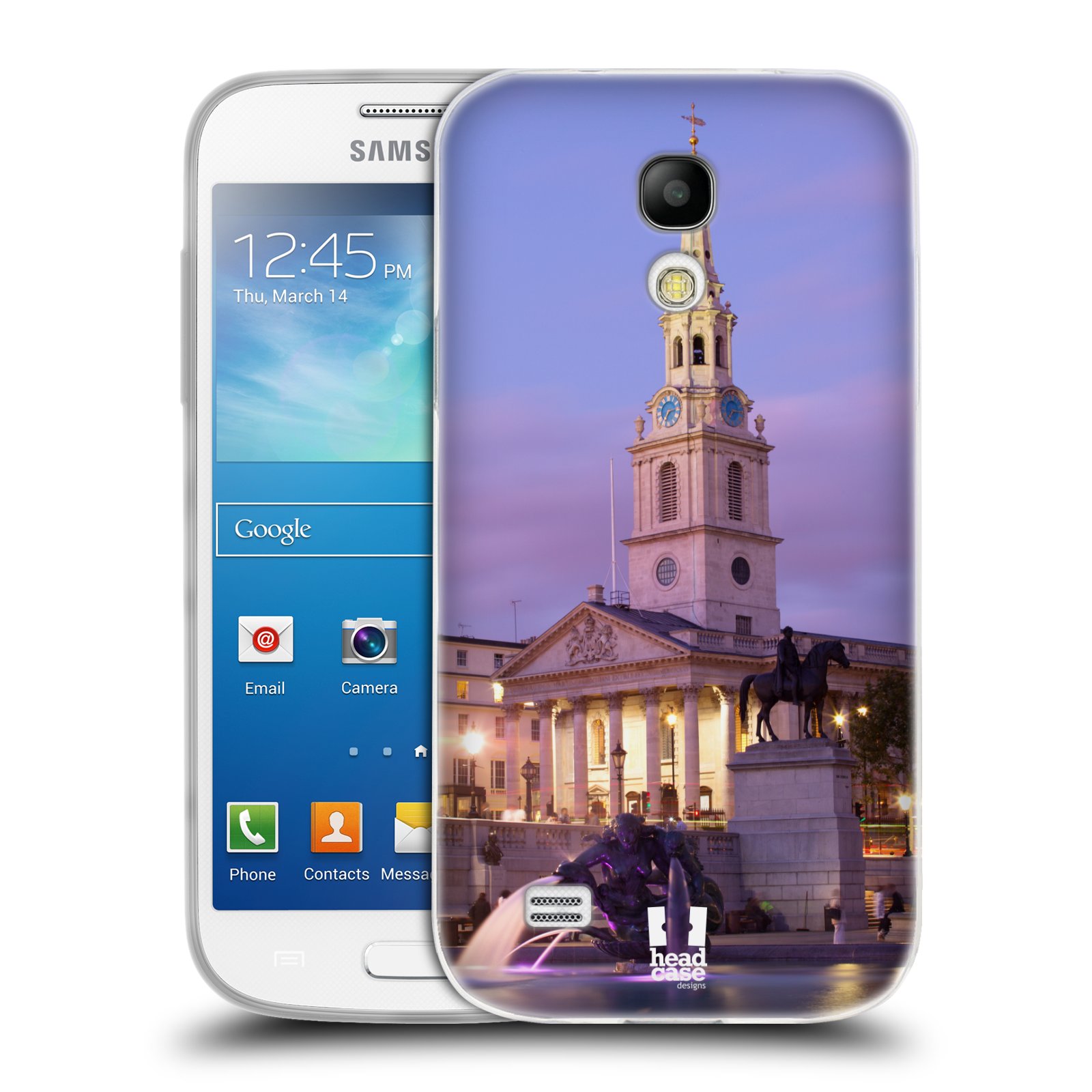 HEAD CASE silikonový obal na mobil Samsung Galaxy S4 MINI vzor Města foto náměstí ANGLIE, LONDÝN, TRAFALGAR VĚŽ HODINY