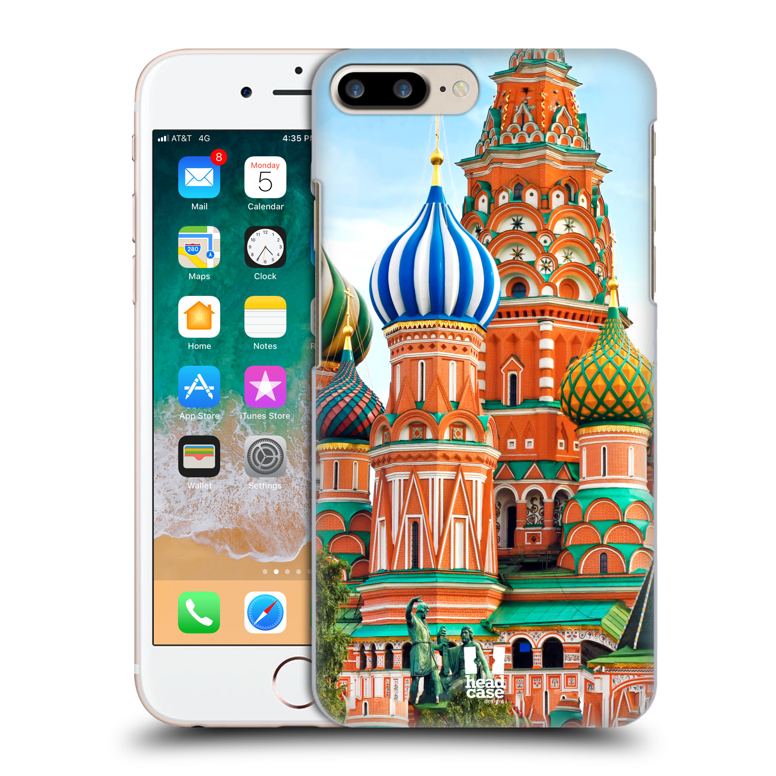 Plastové pouzdro pro mobil Apple Iphone 8 PLUS vzor Města foto náměstí RUSKO,MOSKVA, RUDÉ NÁMĚSTÍ