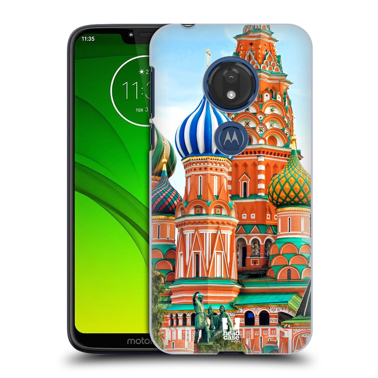 Pouzdro na mobil Motorola Moto G7 Play vzor Města foto náměstí RUSKO,MOSKVA, RUDÉ NÁMĚSTÍ