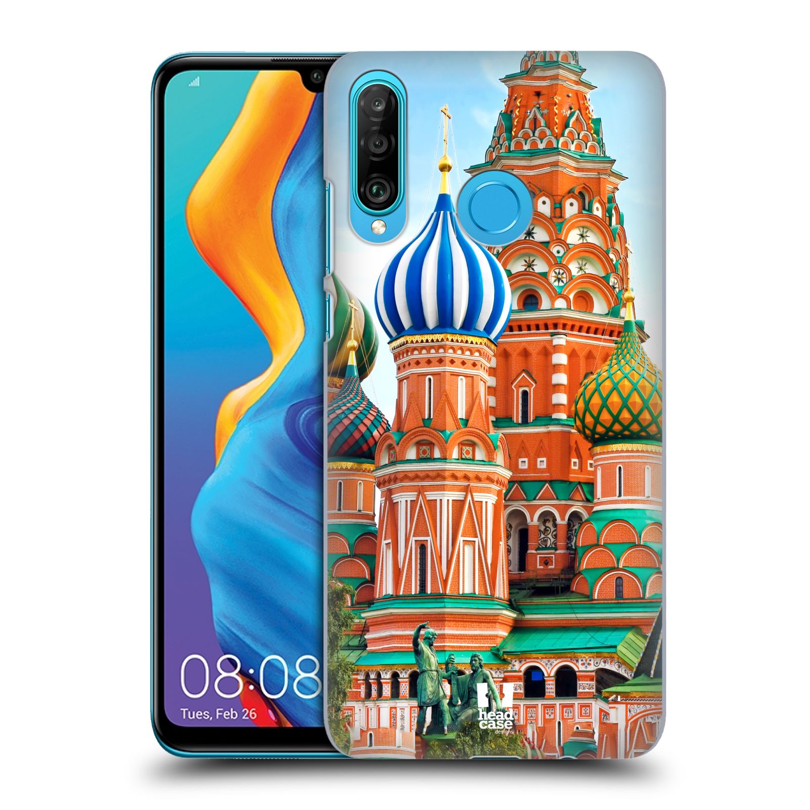 Pouzdro na mobil Huawei P30 LITE - HEAD CASE - vzor Města foto náměstí RUSKO,MOSKVA, RUDÉ NÁMĚSTÍ