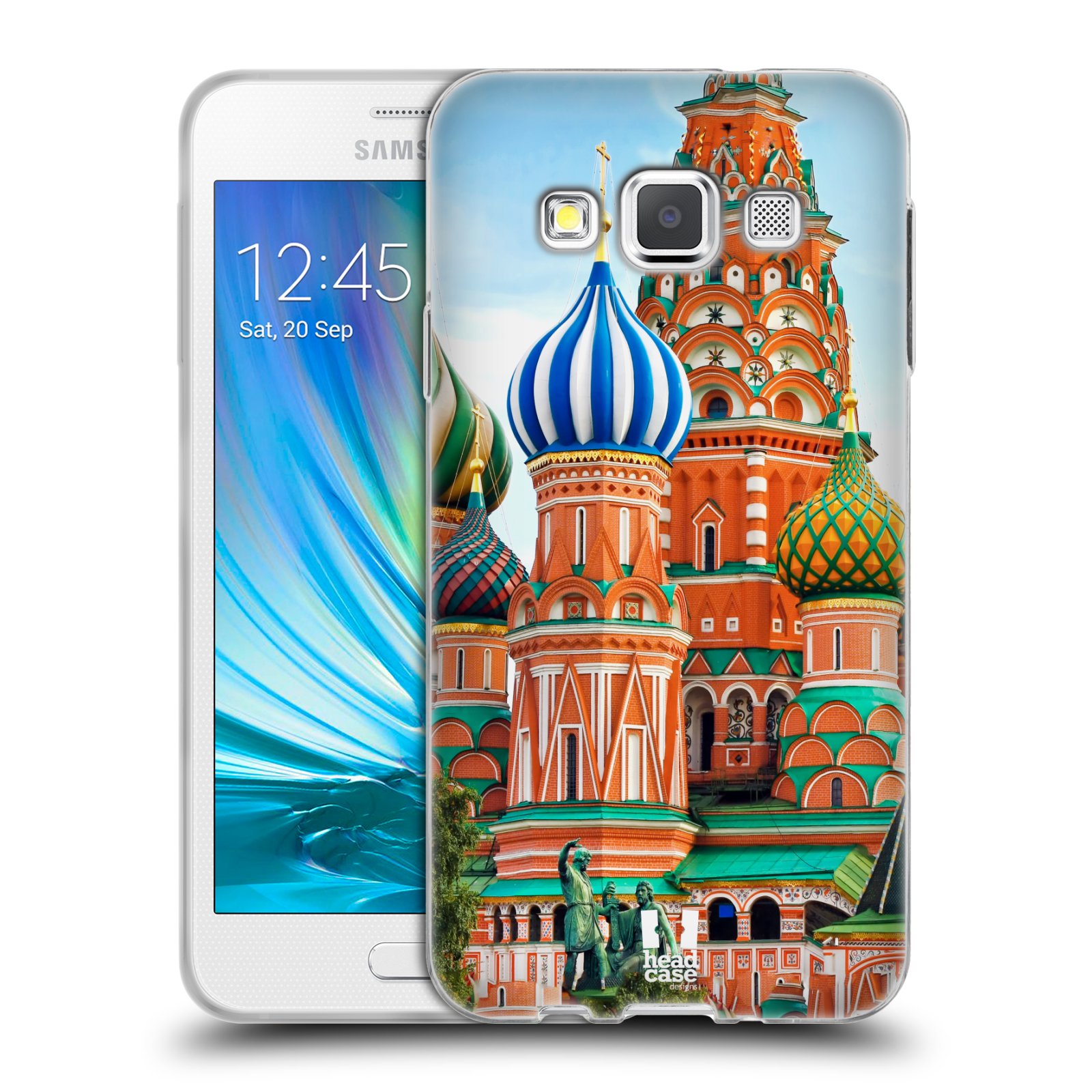 HEAD CASE silikonový obal na mobil Samsung Galaxy A3 vzor Města foto náměstí RUSKO,MOSKVA, RUDÉ NÁMĚSTÍ