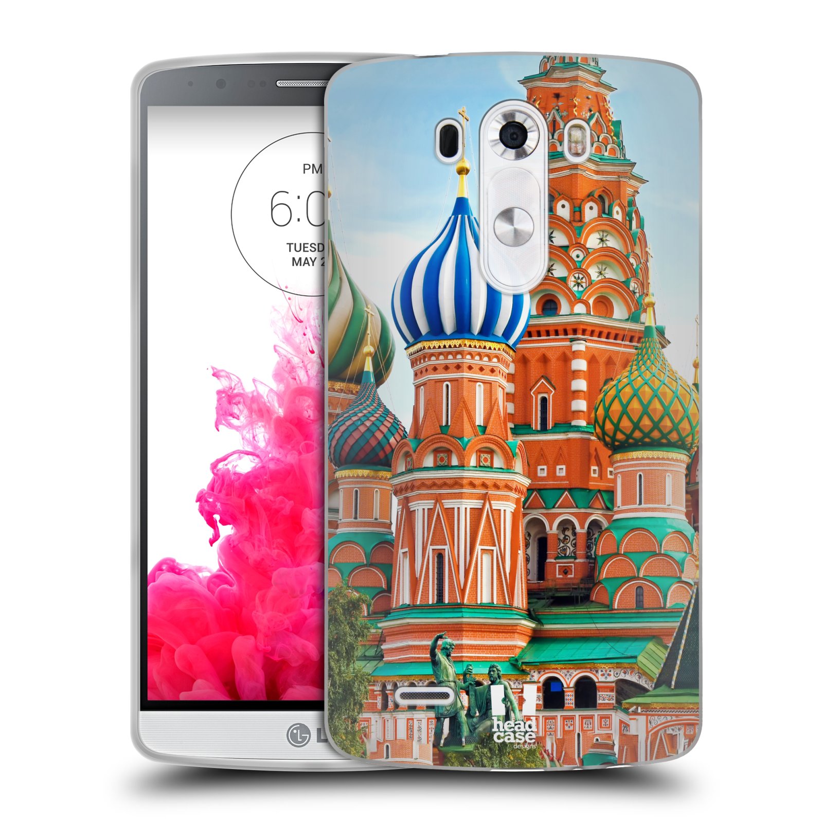 HEAD CASE silikonový obal na mobil LG G3 vzor Města foto náměstí RUSKO,MOSKVA, RUDÉ NÁMĚSTÍ