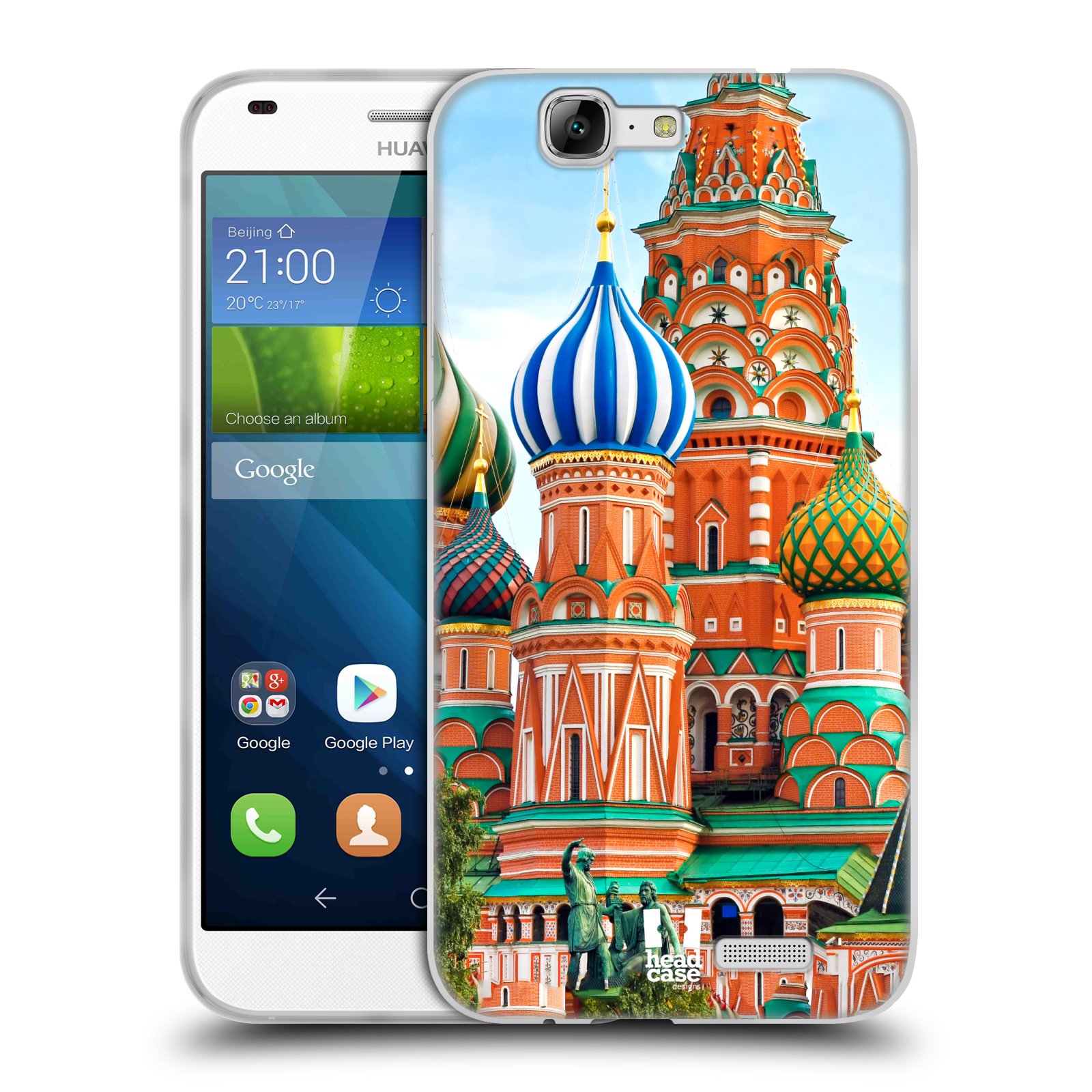 HEAD CASE silikonový obal na mobil HUAWEI Ascend G7 vzor Města foto náměstí RUSKO,MOSKVA, RUDÉ NÁMĚSTÍ
