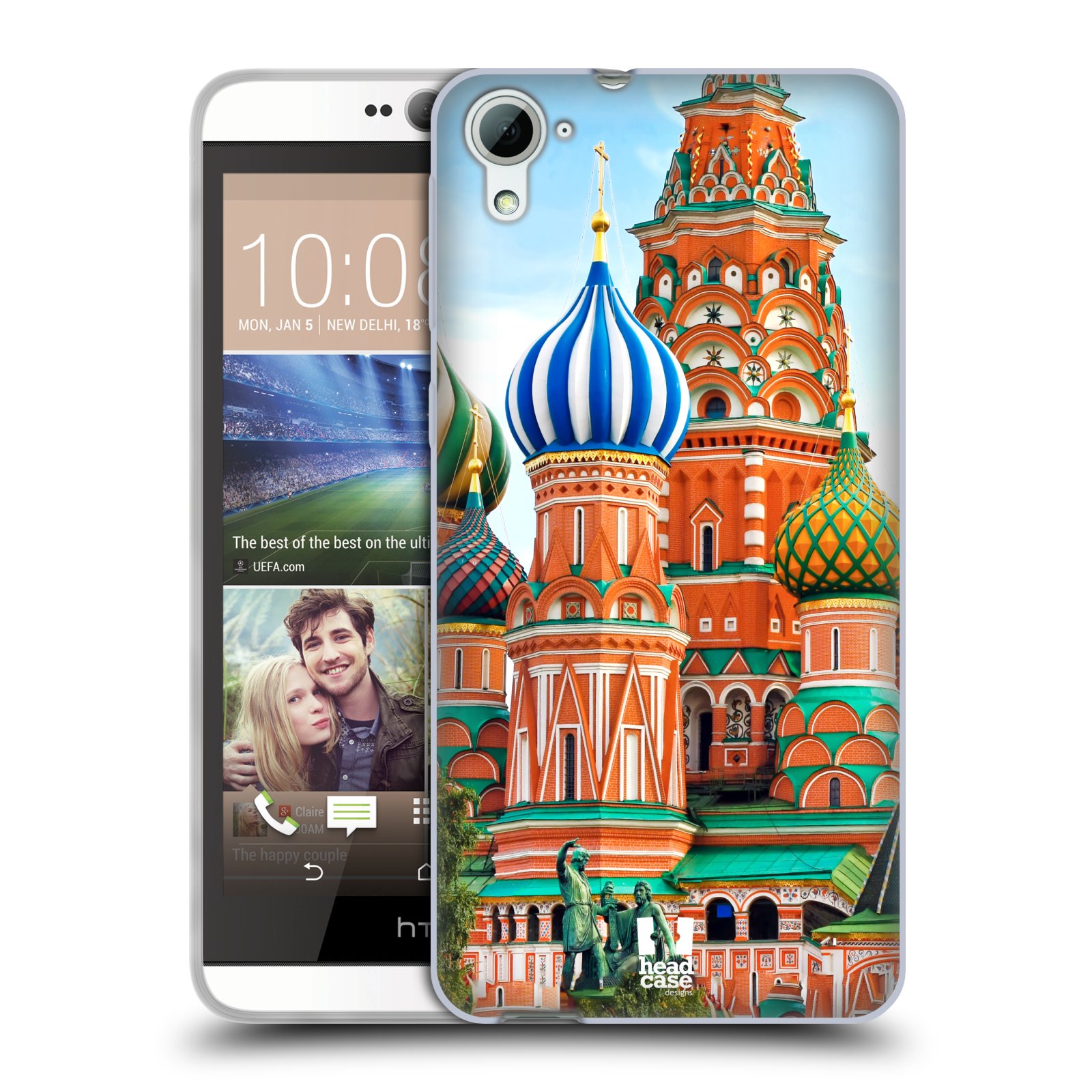 HEAD CASE silikonový obal na mobil HTC DESIRE 826 vzor Města foto náměstí RUSKO,MOSKVA, RUDÉ NÁMĚSTÍ