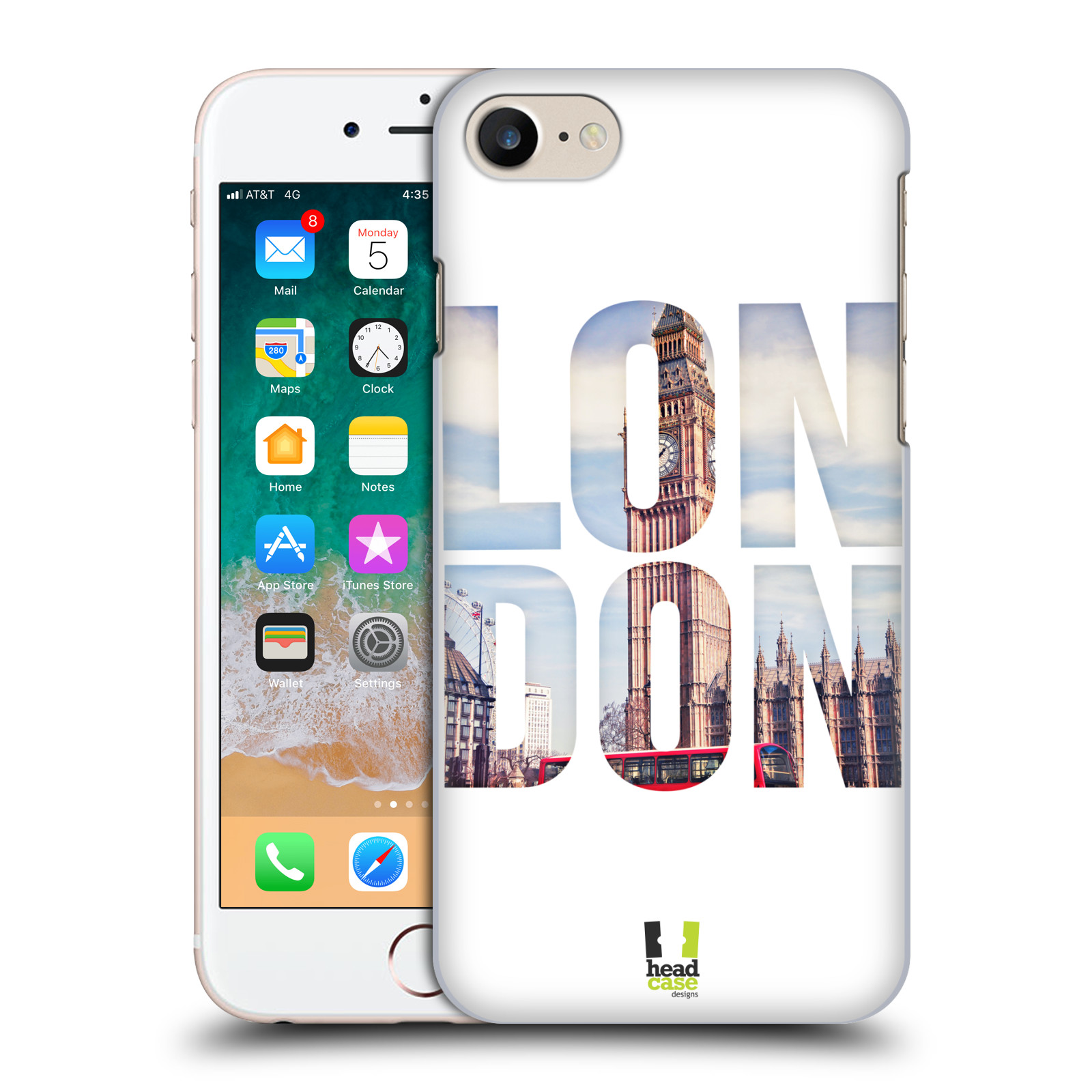 Plastové pouzdro pro mobil Apple Iphone 7/8/SE 2020 vzor Města foto a nadpis ANGLIE, LONDÝN, BIG BEN