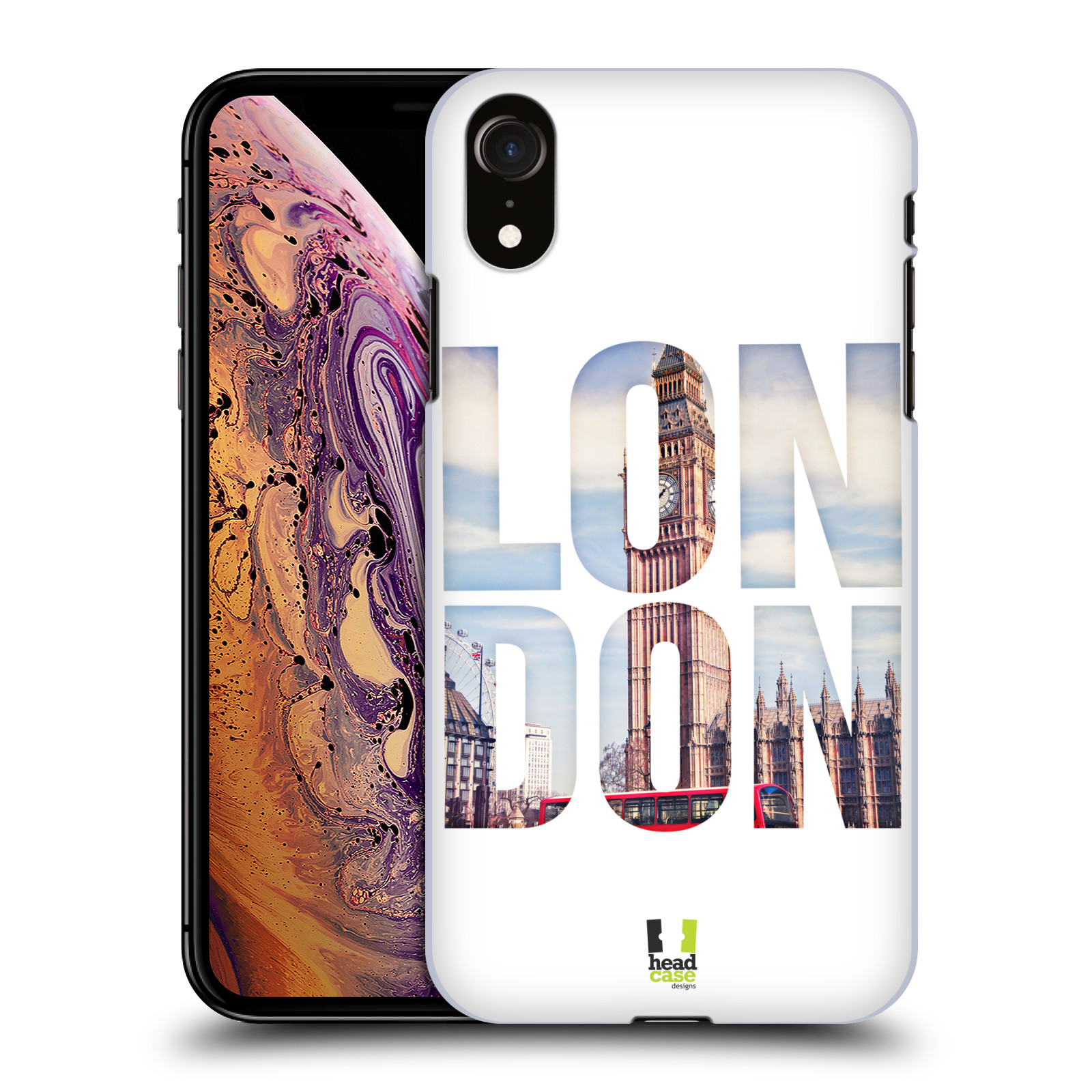 HEAD CASE plastový obal na mobil Apple Iphone XR vzor Města foto a nadpis ANGLIE, LONDÝN, BIG BEN