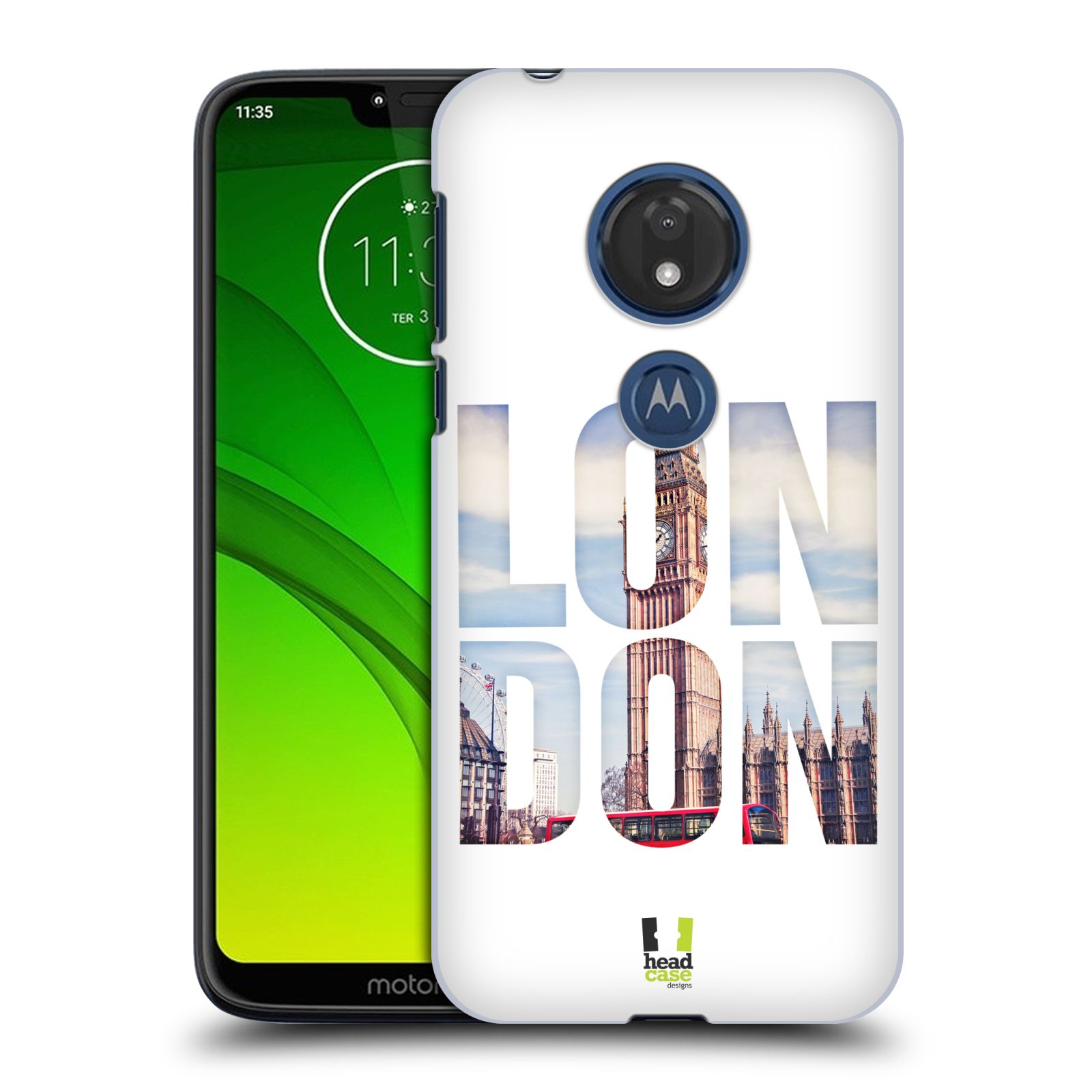 Pouzdro na mobil Motorola Moto G7 Play vzor Města foto a nadpis ANGLIE, LONDÝN, BIG BEN