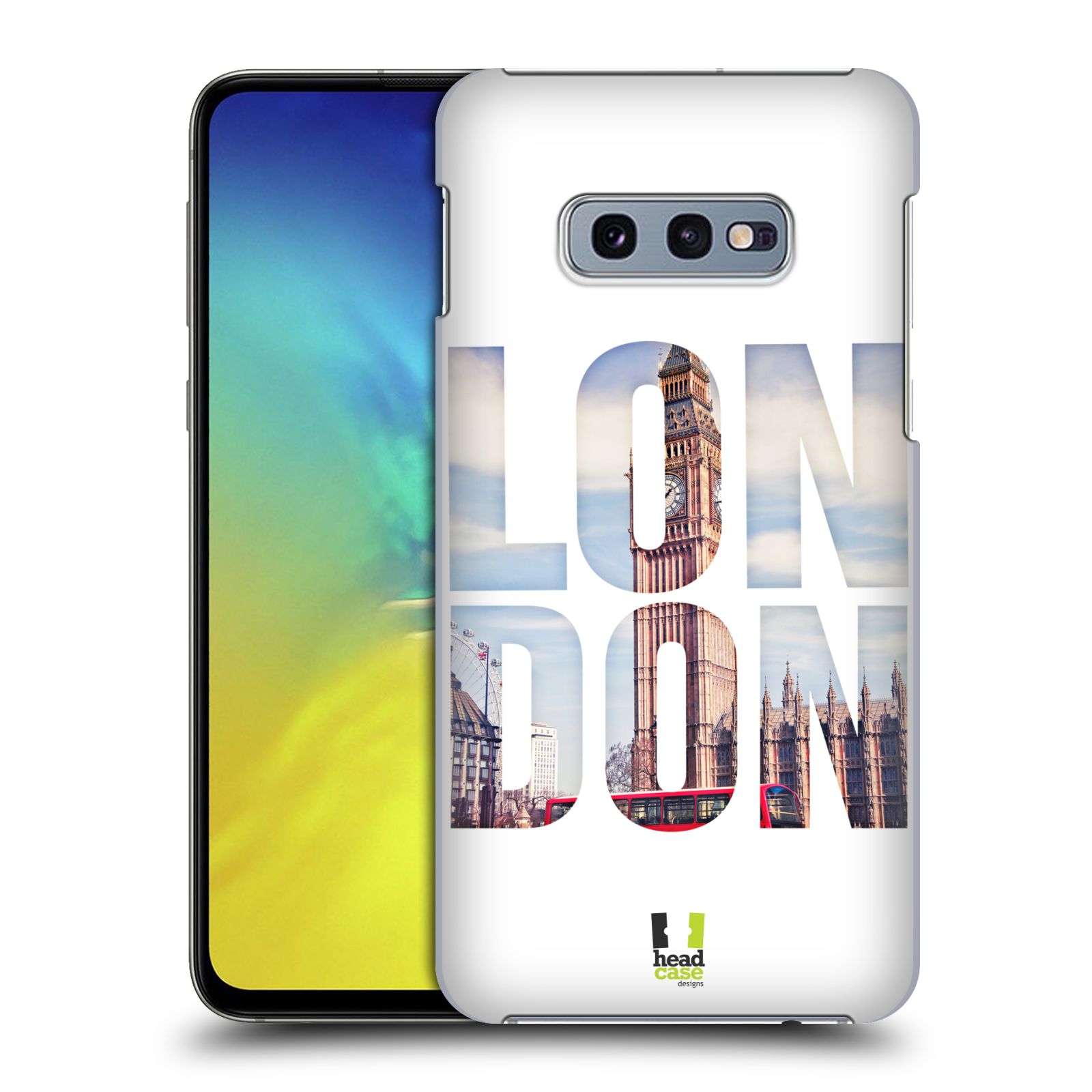 Pouzdro na mobil Samsung Galaxy S10e - HEAD CASE - vzor Města foto a nadpis ANGLIE, LONDÝN, BIG BEN