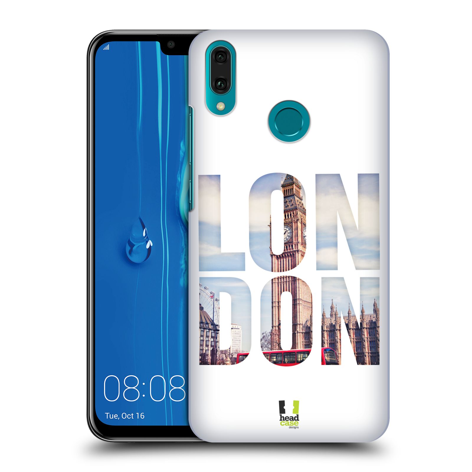 Pouzdro na mobil Huawei Y9 2019 - HEAD CASE - vzor Města foto a nadpis ANGLIE, LONDÝN, BIG BEN