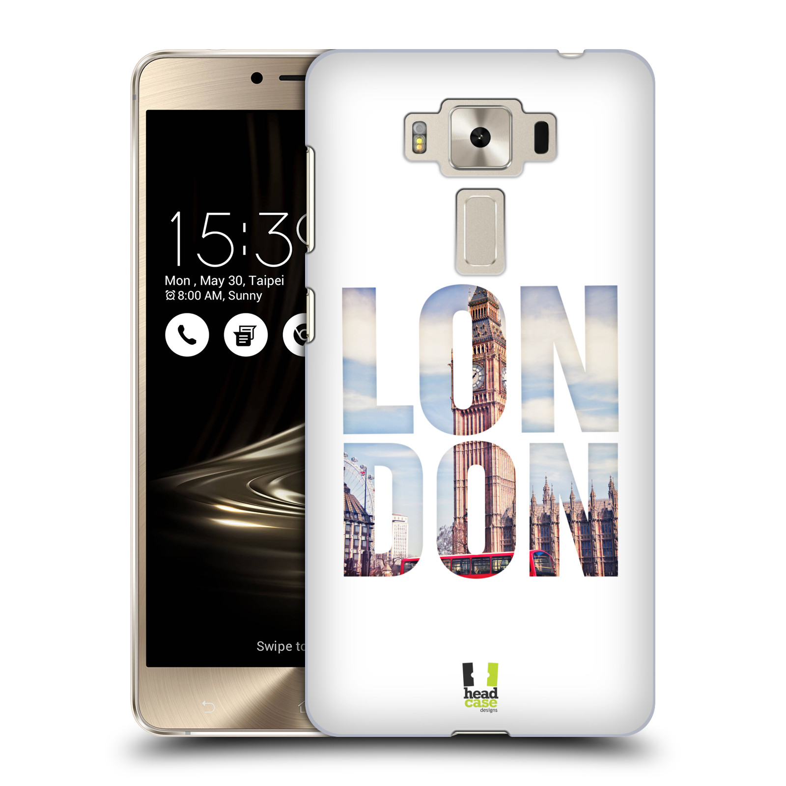 HEAD CASE plastový obal na mobil Asus Zenfone 3 DELUXE ZS550KL vzor Města foto a nadpis ANGLIE, LONDÝN, BIG BEN