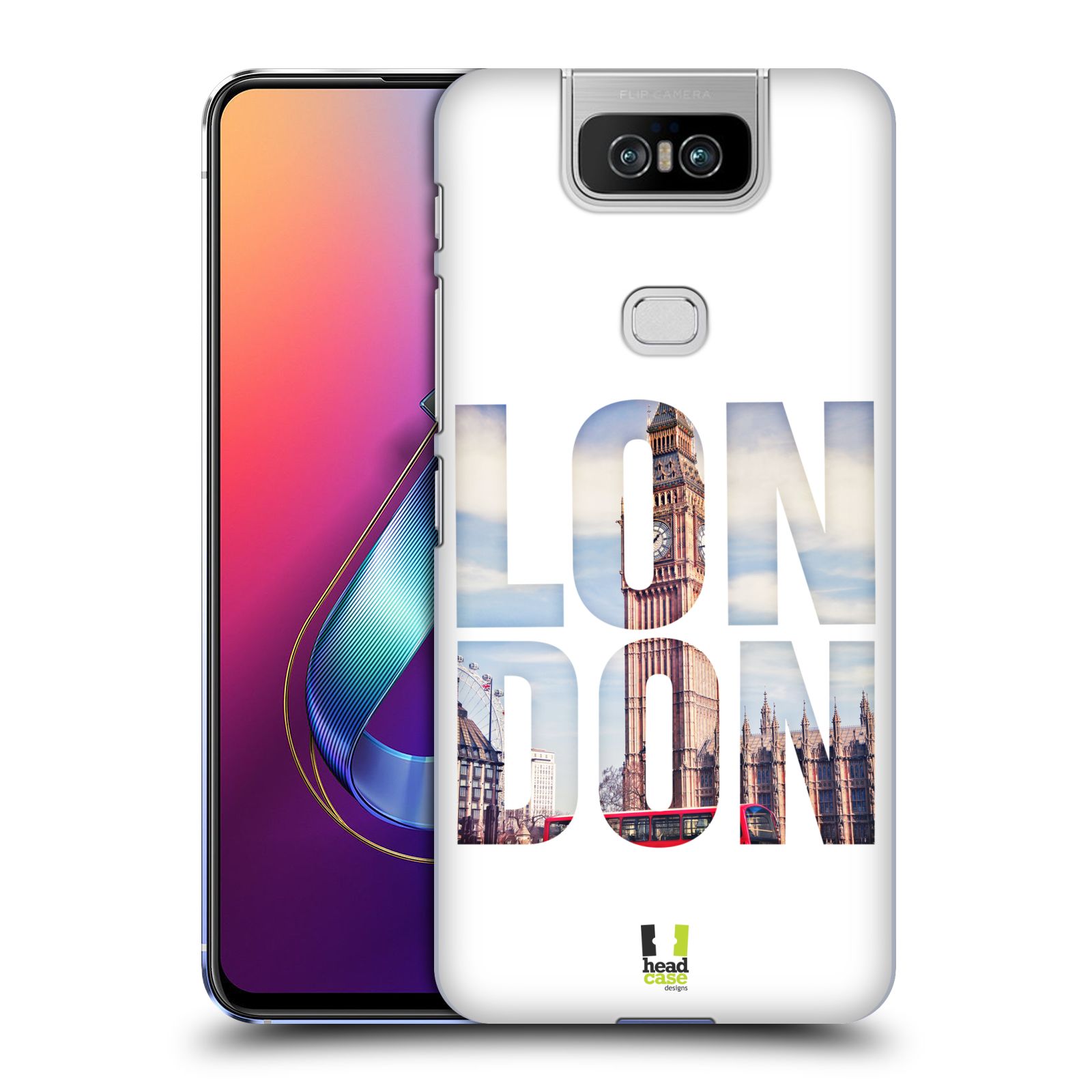 Pouzdro na mobil Asus Zenfone 6 ZS630KL - HEAD CASE - vzor Města foto a nadpis ANGLIE, LONDÝN, BIG BEN
