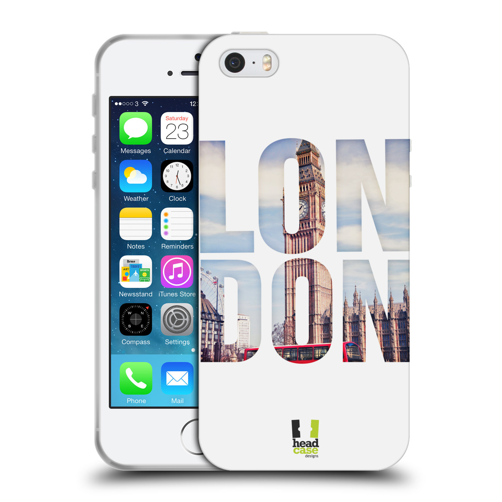 HEAD CASE silikonový obal na mobil Apple Iphone 5/5S vzor Města foto a nadpis ANGLIE, LONDÝN, BIG BEN