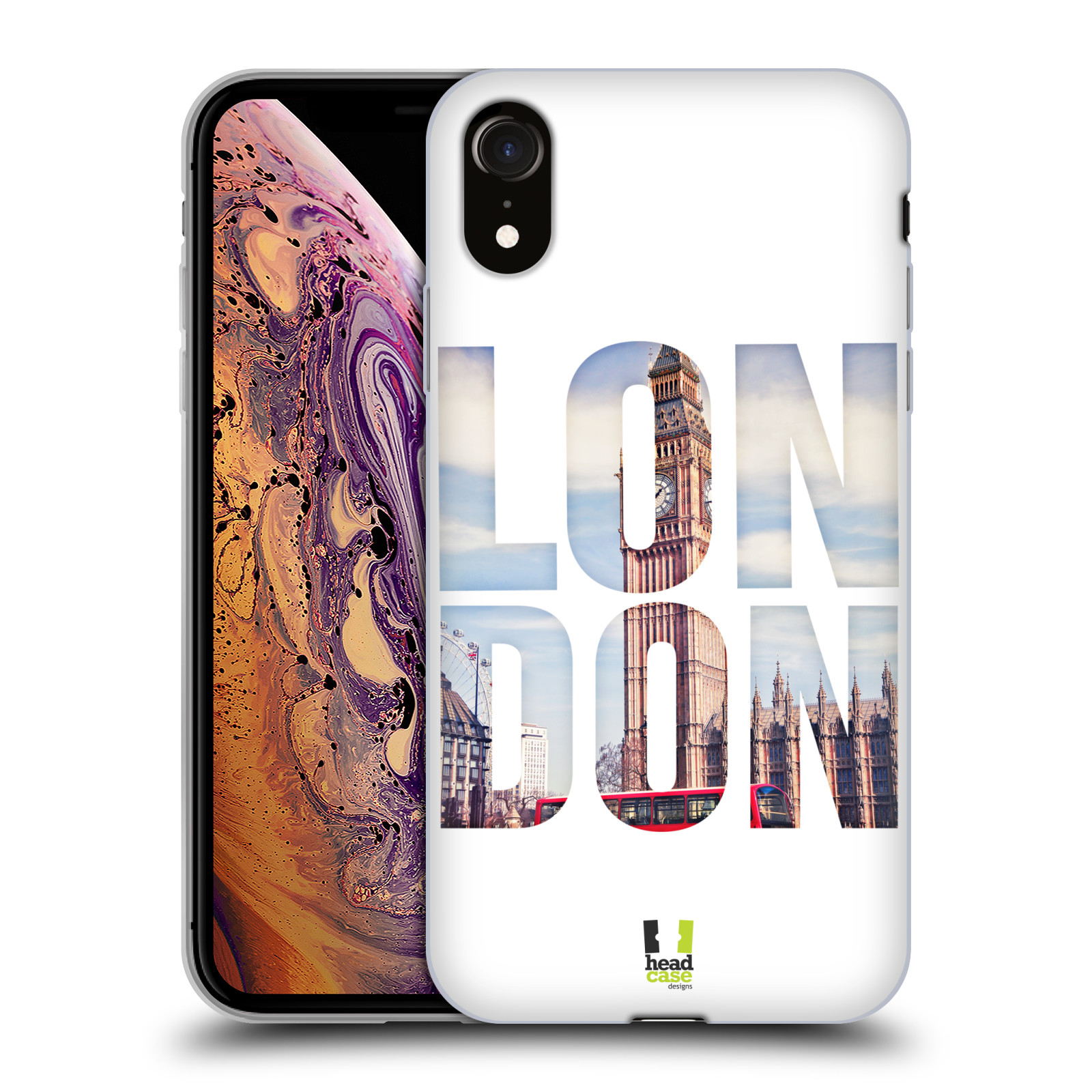 HEAD CASE silikon obal na mobil Apple Iphone XR vzor Města foto a nadpis ANGLIE, LONDÝN, BIG BEN