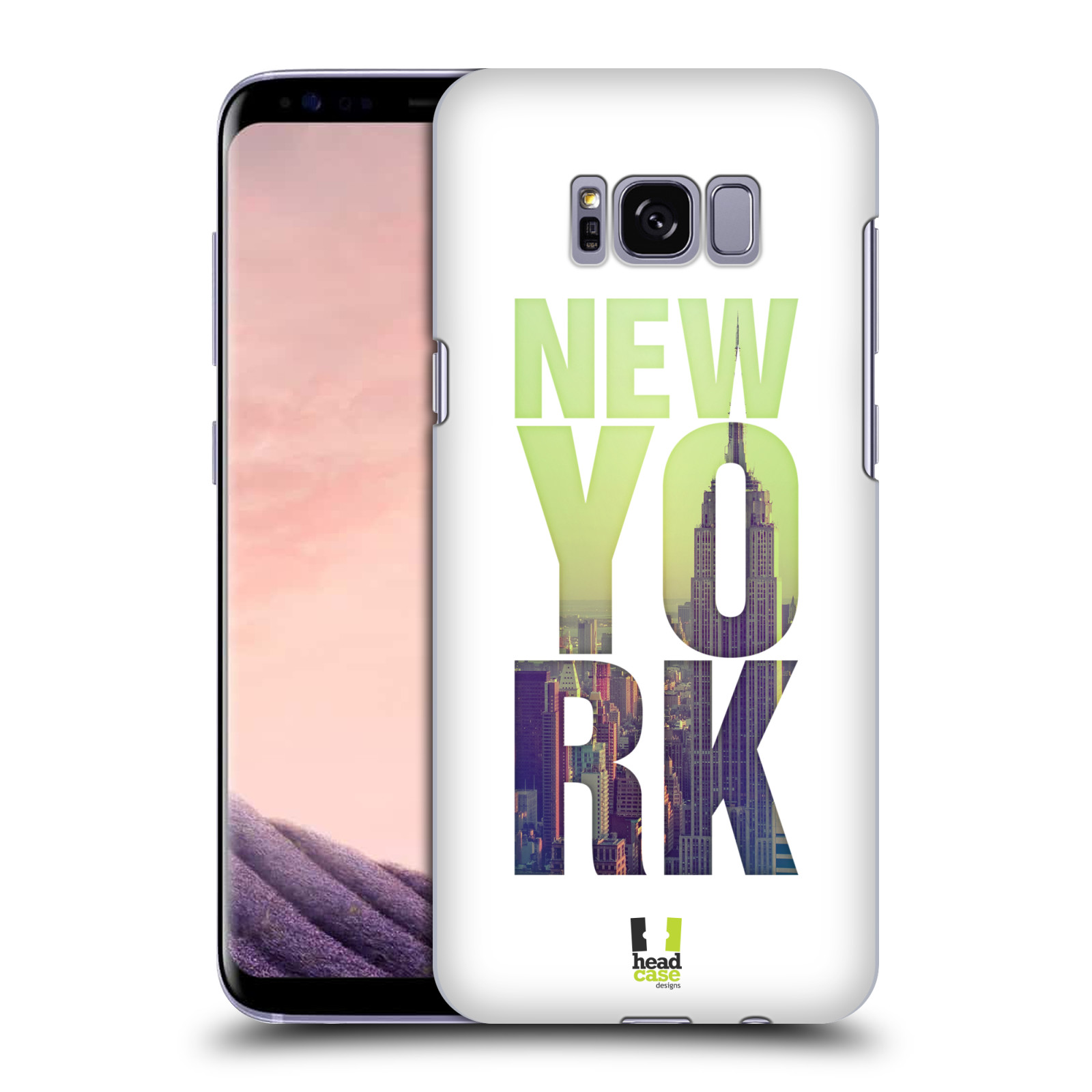 HEAD CASE plastový obal na mobil Samsung Galaxy S8 vzor Města foto a nadpis USA, NEW YORK, MRAKODRAP