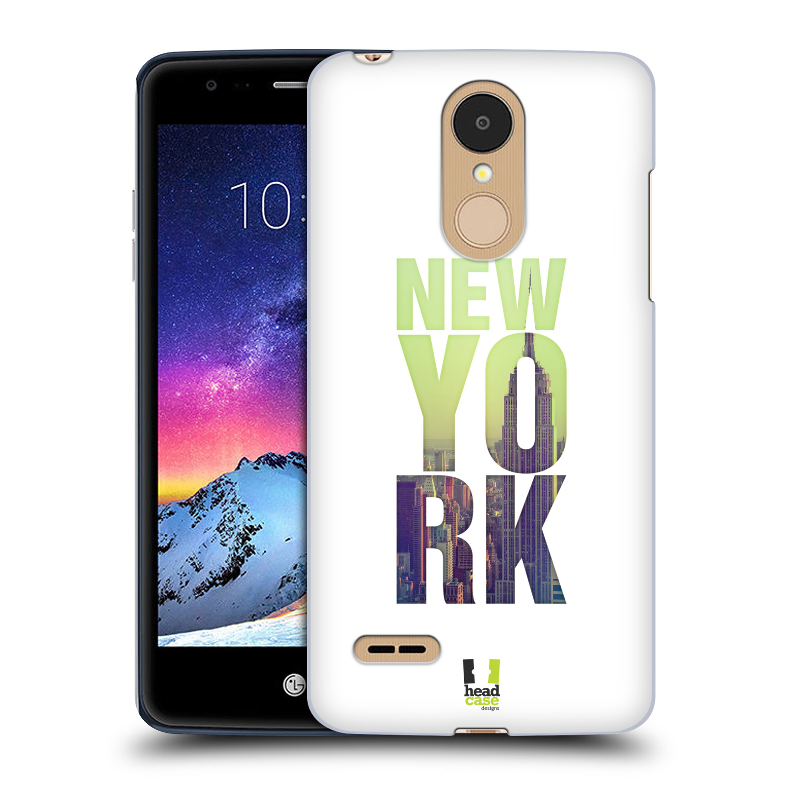 HEAD CASE plastový obal na mobil LG K9 / K8 2018 vzor Města foto a nadpis USA, NEW YORK, MRAKODRAP