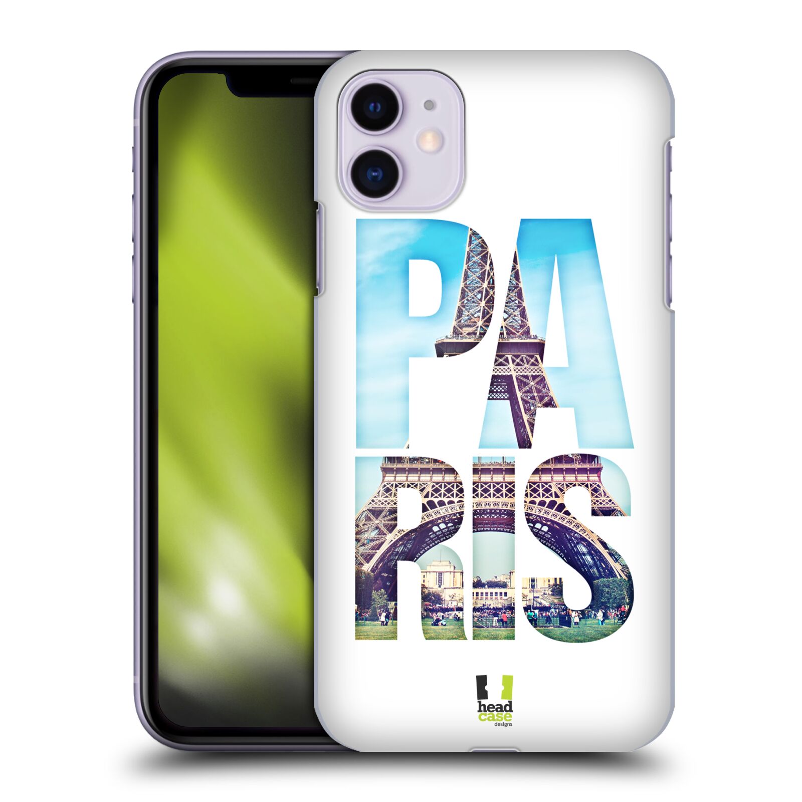 Pouzdro na mobil Apple Iphone 11 - HEAD CASE - vzor Města foto a nadpis FRANCIE, PAŘÍŽ, EIFFELOVA VĚŽ