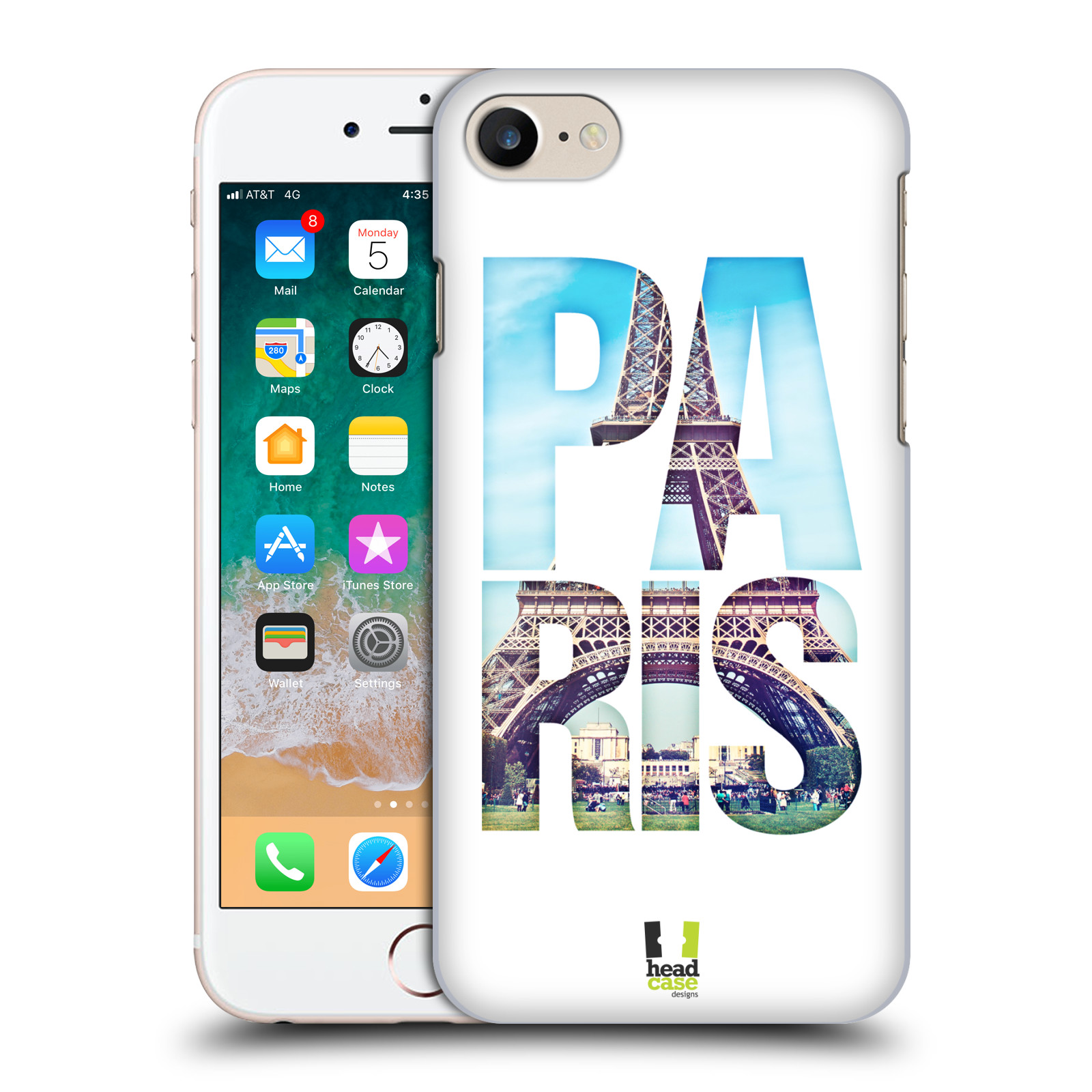 HEAD CASE plastový obal na mobil Apple Iphone 7 vzor Města foto a nadpis FRANCIE, PAŘÍŽ, EIFFELOVA VĚŽ