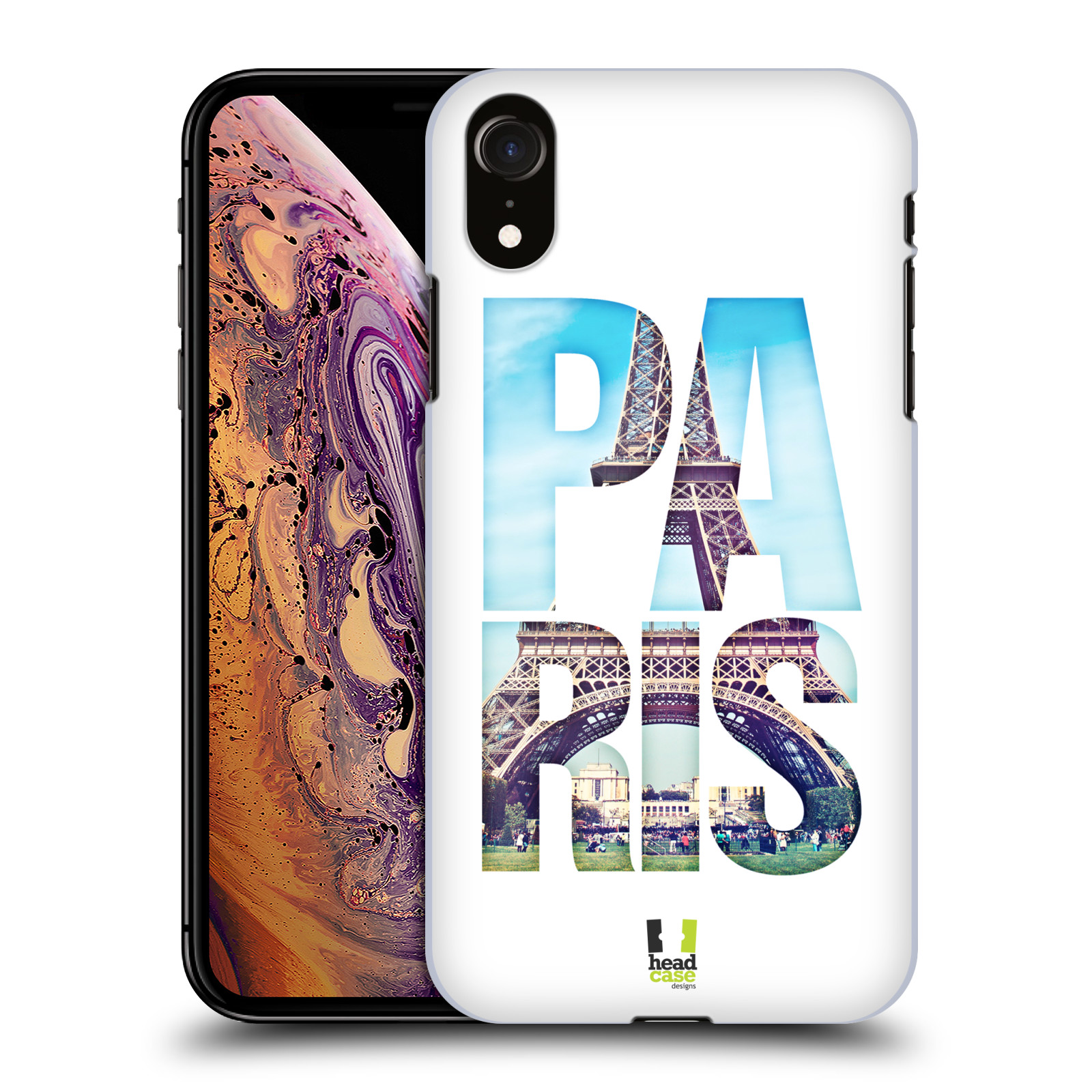 HEAD CASE plastový obal na mobil Apple Iphone XR vzor Města foto a nadpis FRANCIE, PAŘÍŽ, EIFFELOVA VĚŽ