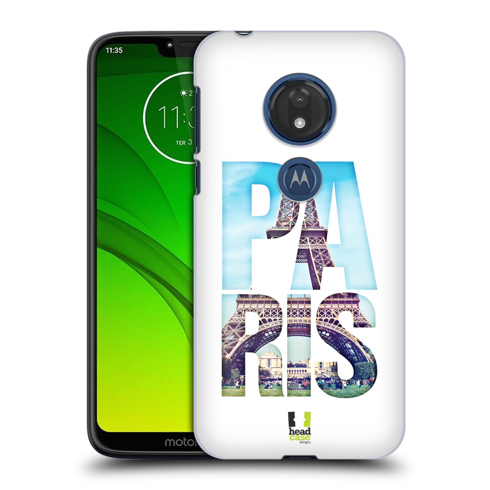 Pouzdro na mobil Motorola Moto G7 Play vzor Města foto a nadpis FRANCIE, PAŘÍŽ, EIFFELOVA VĚŽ