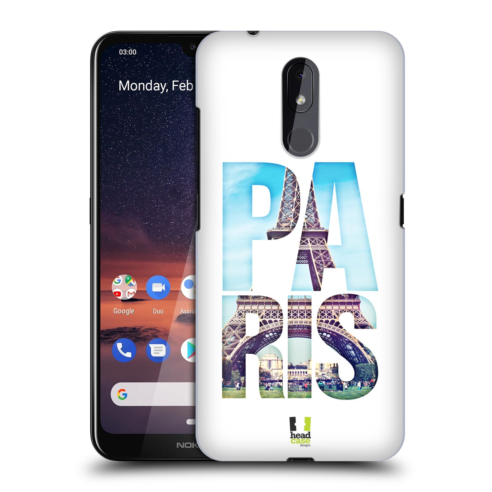 Pouzdro na mobil Nokia 3.2 - HEAD CASE - vzor Města foto a nadpis FRANCIE, PAŘÍŽ, EIFFELOVA VĚŽ