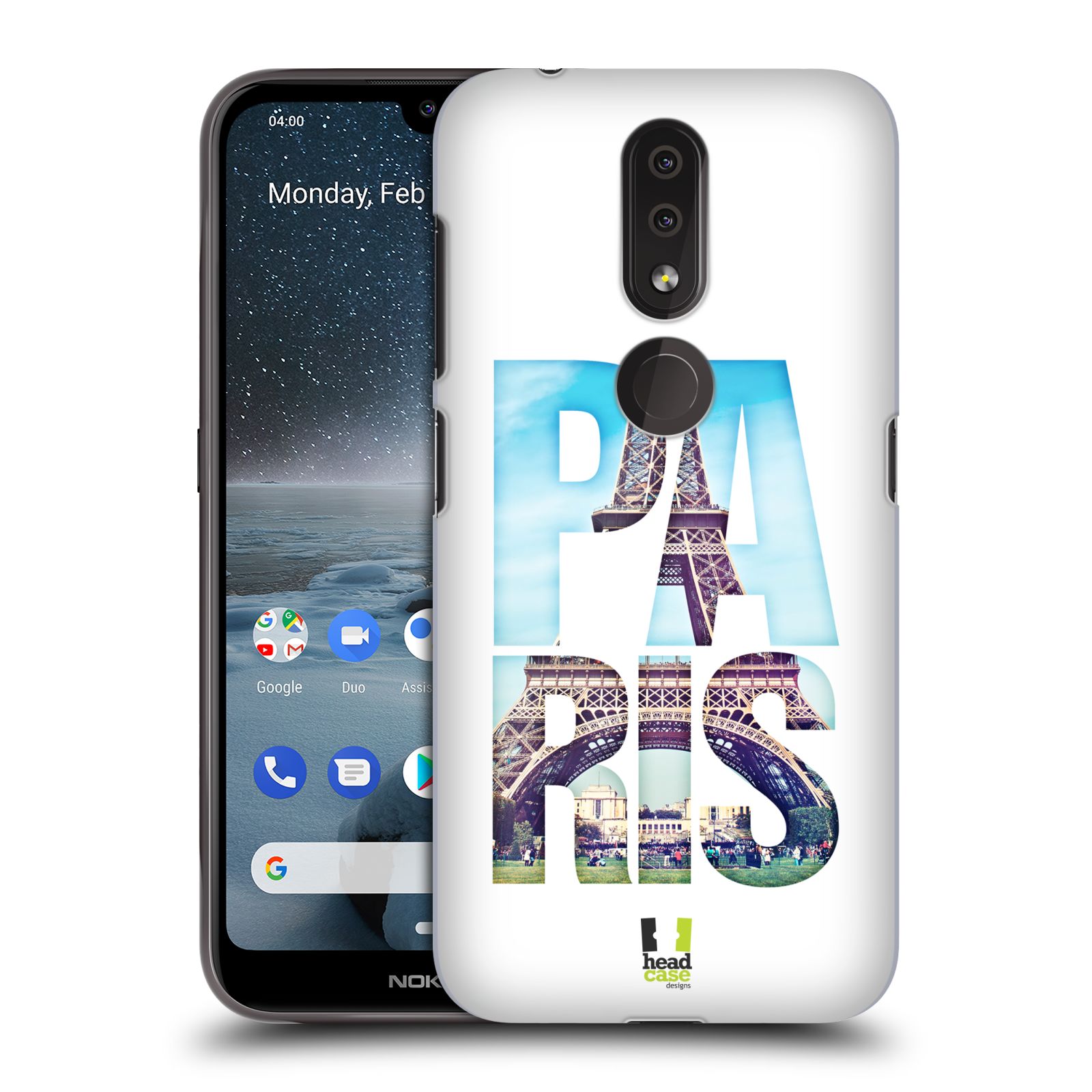 Pouzdro na mobil Nokia 4.2 - HEAD CASE - vzor Města foto a nadpis FRANCIE, PAŘÍŽ, EIFFELOVA VĚŽ