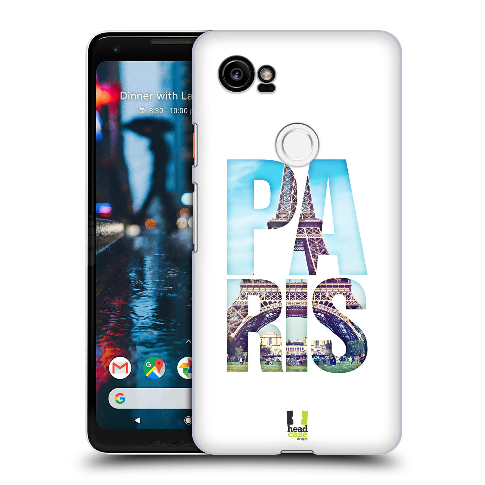 HEAD CASE plastový obal na mobil Google Pixel 2 XL vzor Města foto a nadpis FRANCIE, PAŘÍŽ, EIFFELOVA VĚŽ