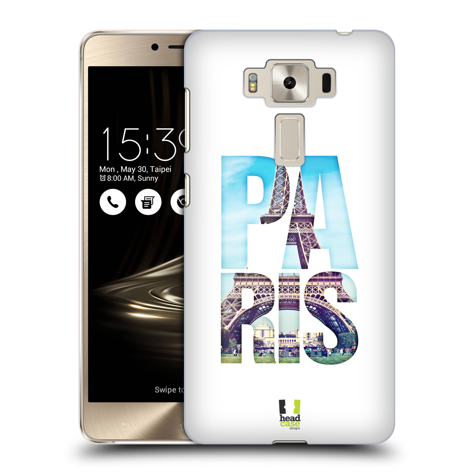 HEAD CASE plastový obal na mobil Asus Zenfone 3 DELUXE ZS550KL vzor Města foto a nadpis FRANCIE, PAŘÍŽ, EIFFELOVA VĚŽ