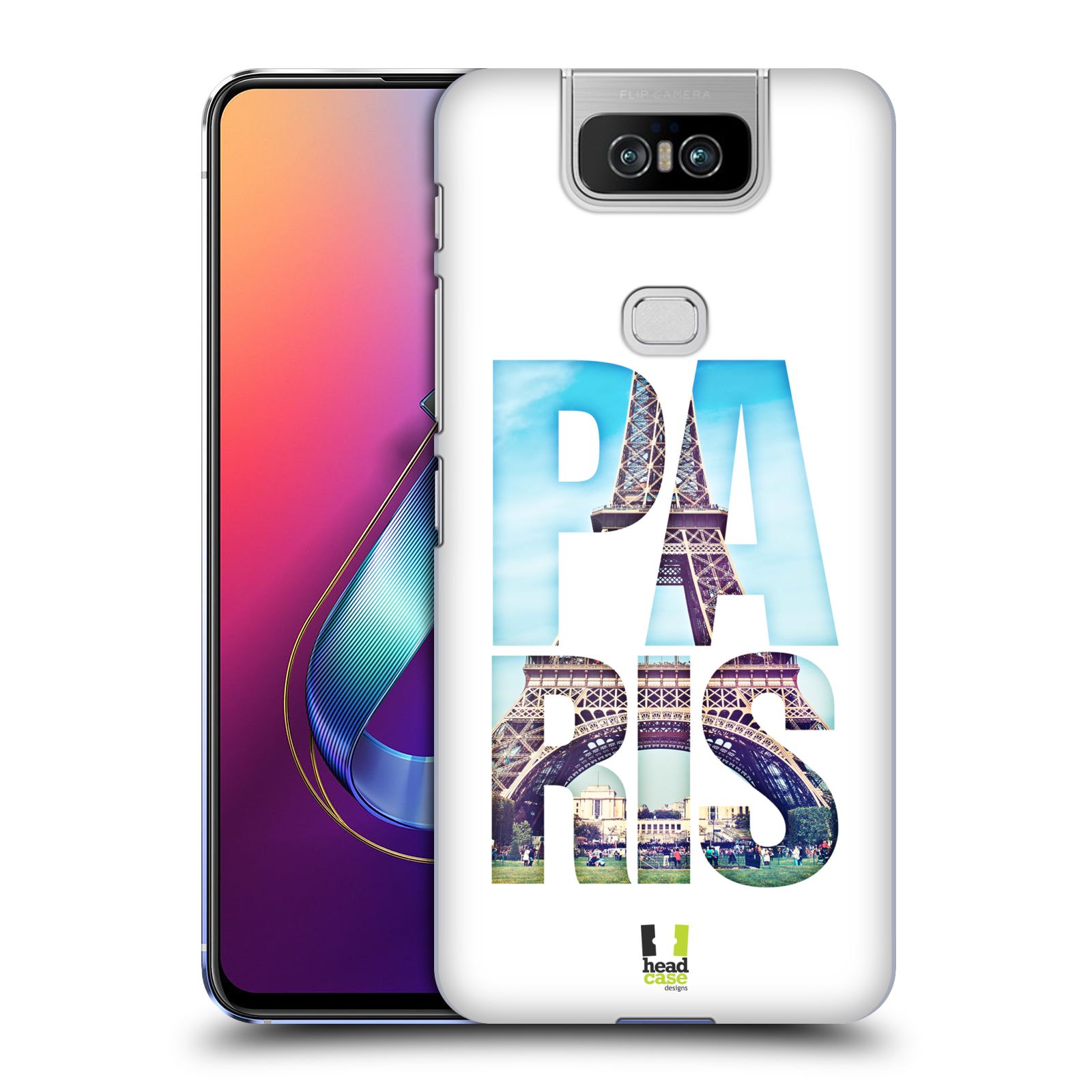 Pouzdro na mobil Asus Zenfone 6 ZS630KL - HEAD CASE - vzor Města foto a nadpis FRANCIE, PAŘÍŽ, EIFFELOVA VĚŽ