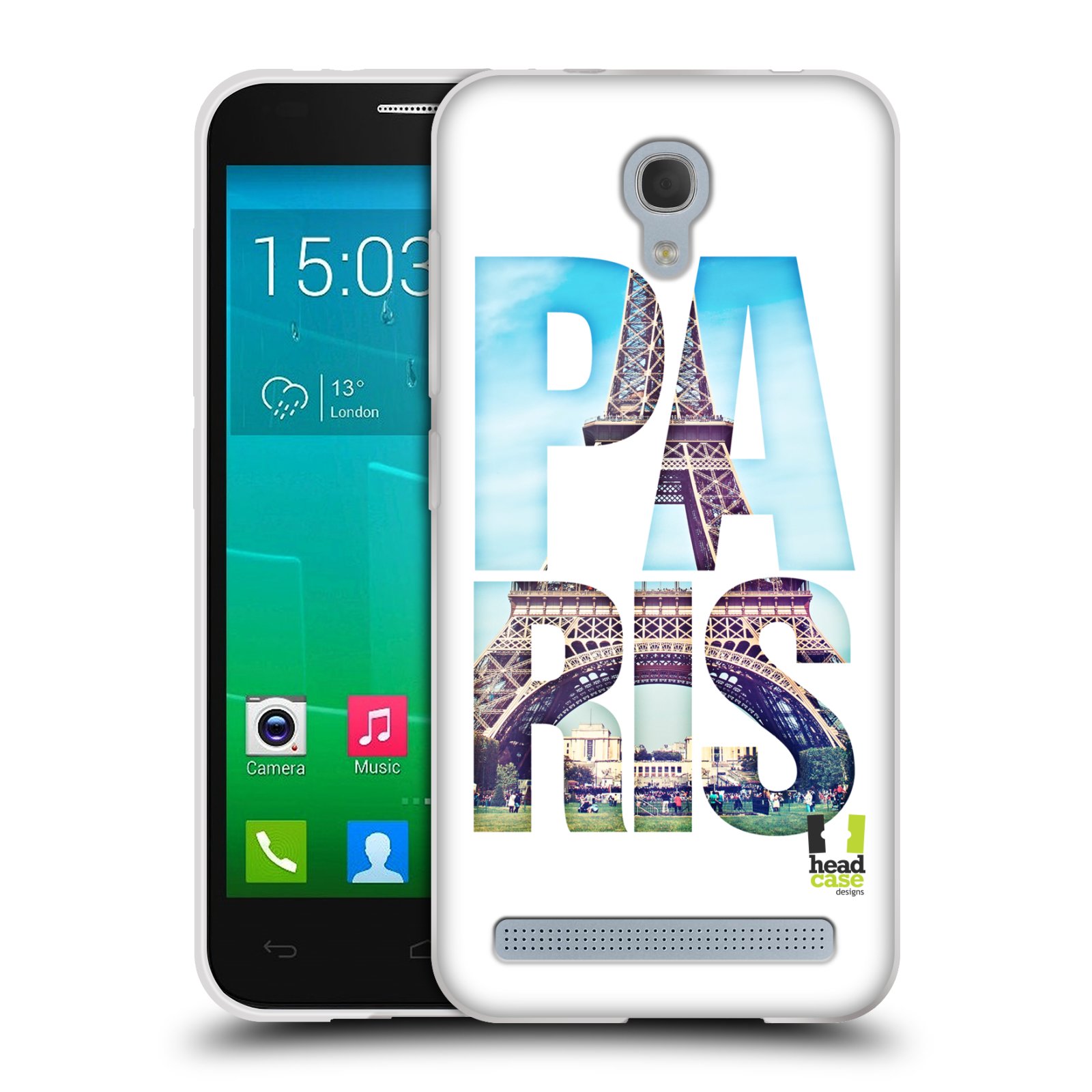 HEAD CASE silikonový obal na mobil Alcatel Idol 2 MINI S 6036Y vzor Města foto a nadpis FRANCIE, PAŘÍŽ, EIFFELOVA VĚŽ