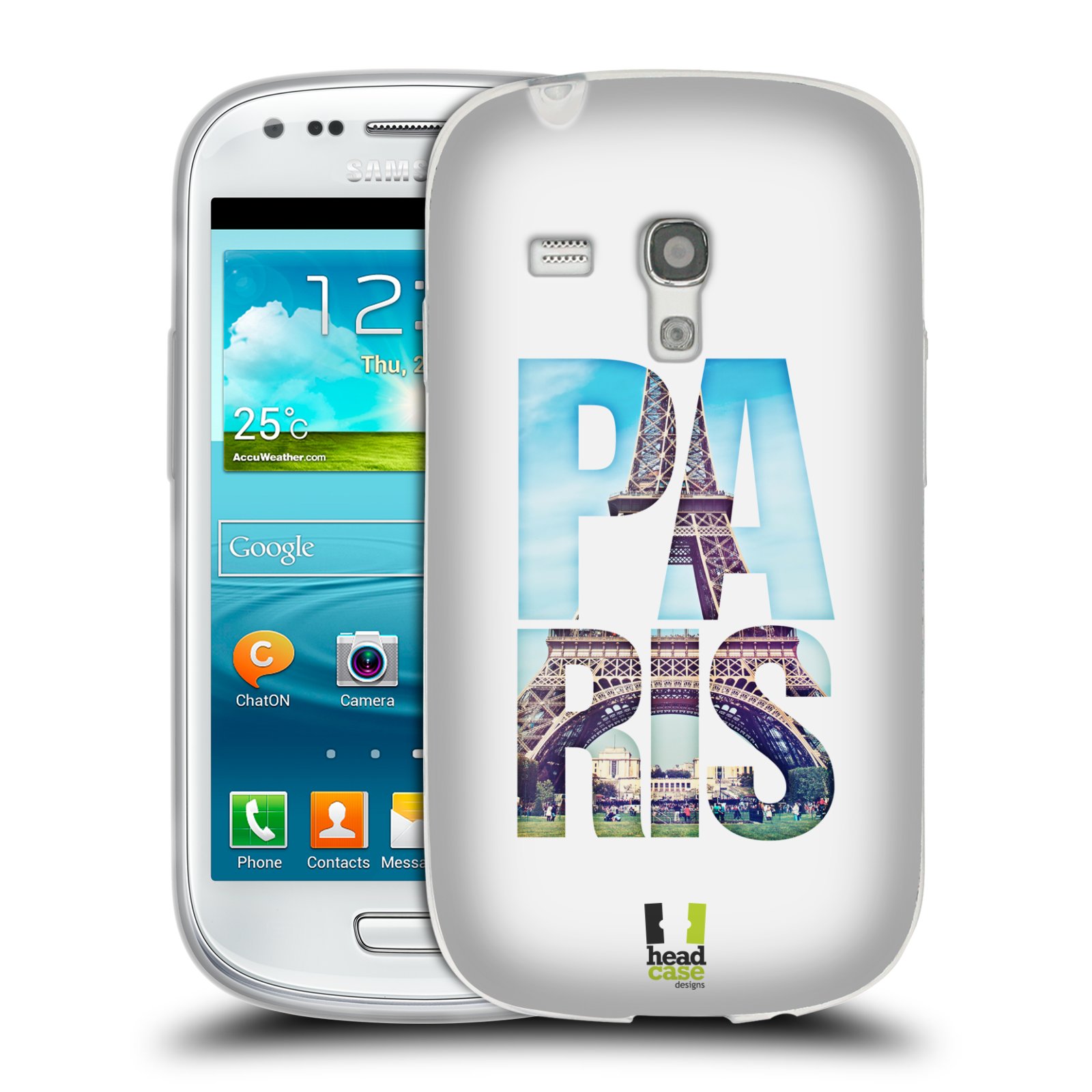 HEAD CASE silikonový obal na mobil Samsung Galaxy S3 MINI i8190 vzor Města foto a nadpis FRANCIE, PAŘÍŽ, EIFFELOVA VĚŽ