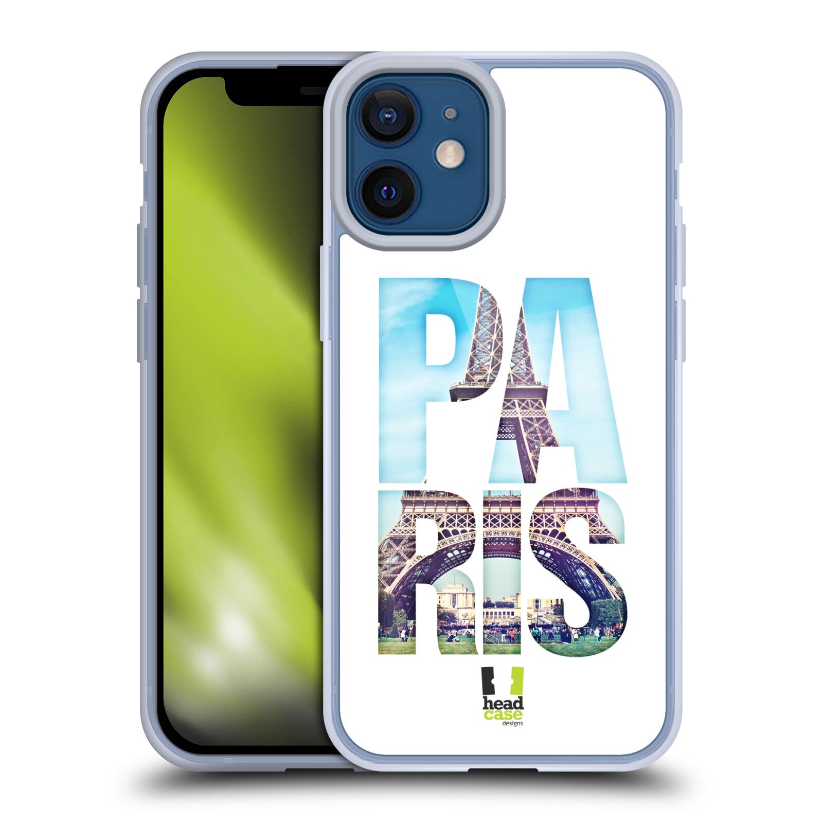 Plastový obal na mobil Apple Iphone 12 MINI vzor Města foto a nadpis FRANCIE, PAŘÍŽ, EIFFELOVA VĚŽ