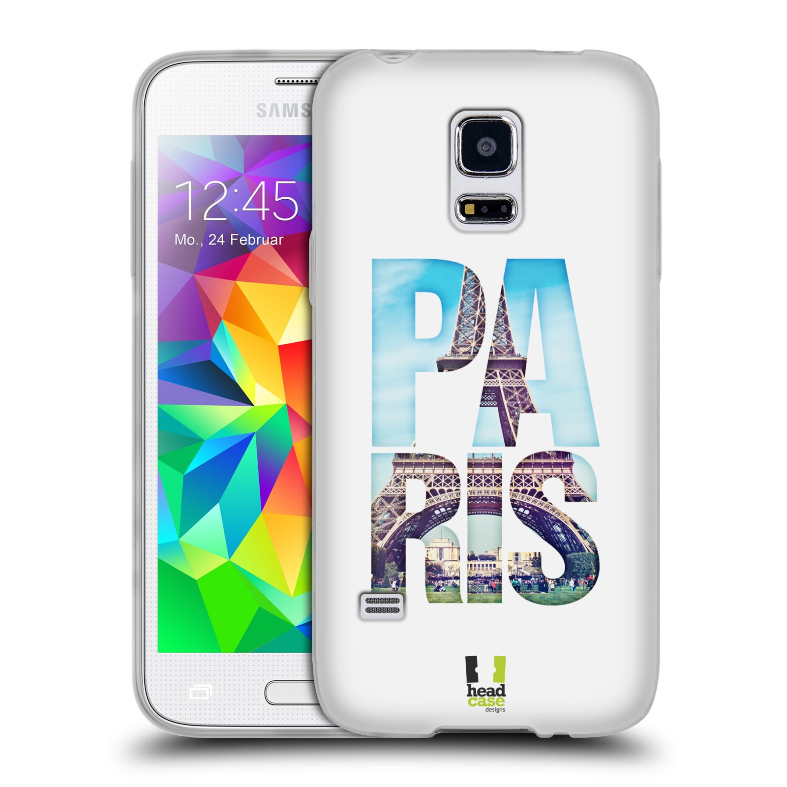 HEAD CASE silikonový obal na mobil Samsung Galaxy S5 MINI vzor Města foto a nadpis FRANCIE, PAŘÍŽ, EIFFELOVA VĚŽ