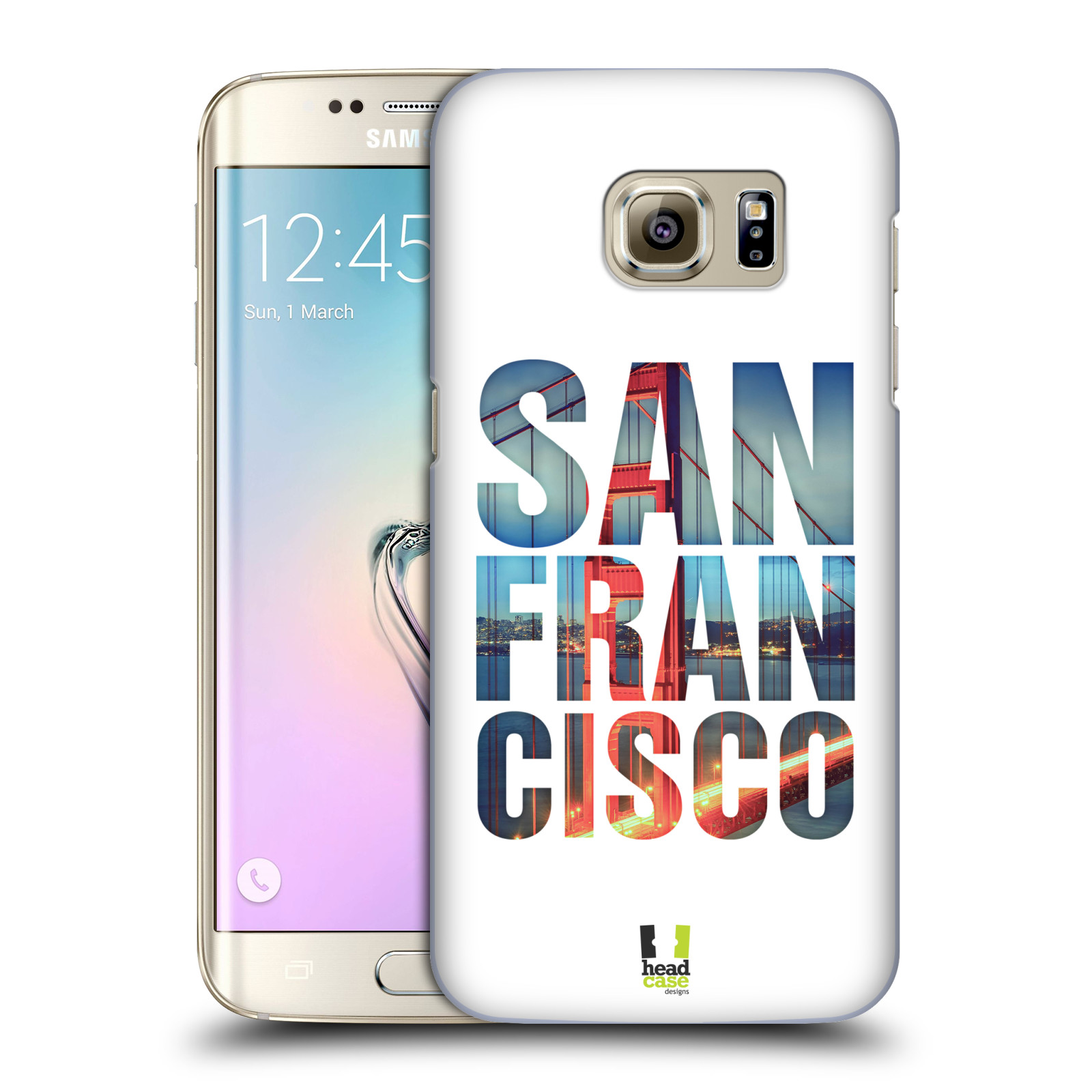 HEAD CASE plastový obal na mobil SAMSUNG GALAXY S7 EDGE vzor Města foto a nadpis USA, SAN FRANCISCO, MOST
