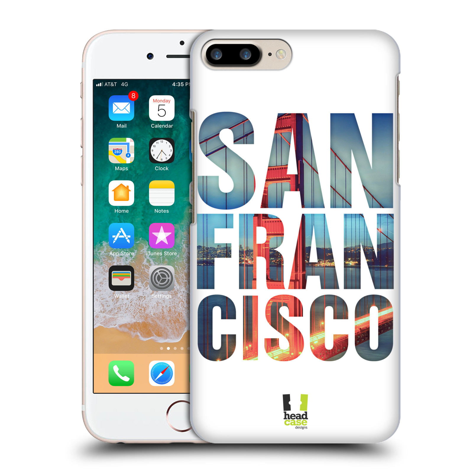 HEAD CASE plastový obal na mobil Apple Iphone 7 PLUS vzor Města foto a nadpis USA, SAN FRANCISCO, MOST