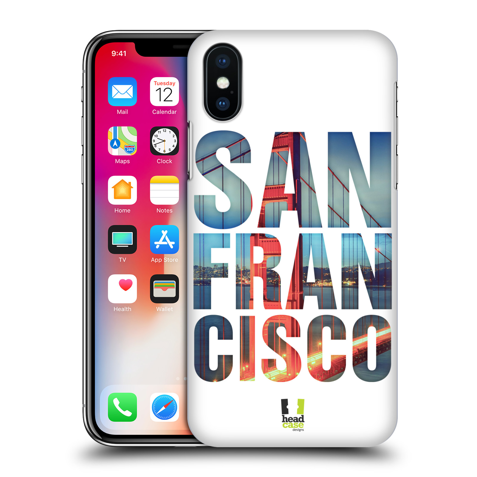 HEAD CASE plastový obal na mobil Apple Iphone X / XS vzor Města foto a nadpis USA, SAN FRANCISCO, MOST
